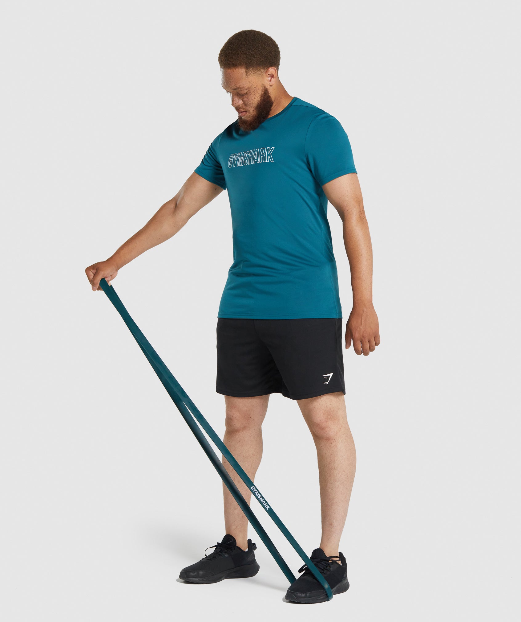 GYMSHARK Gymshark Adjustable 11-36kg Premium Resistance Band - Vibrant Teal Color for Home Workouts