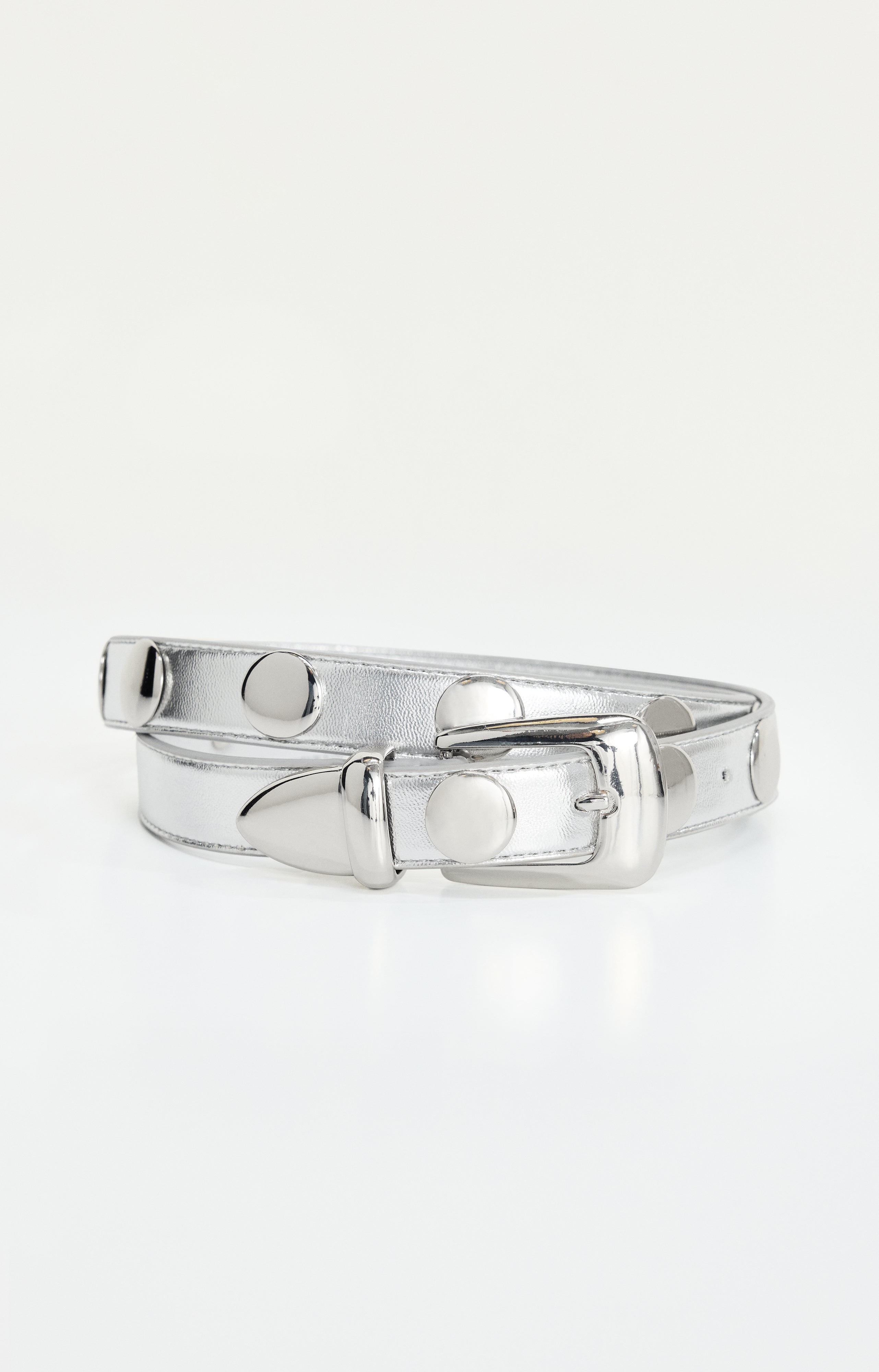 GOOD AMERICAN Edgy Silver Studded Belt | Vintage Chrome Accents CHROME004