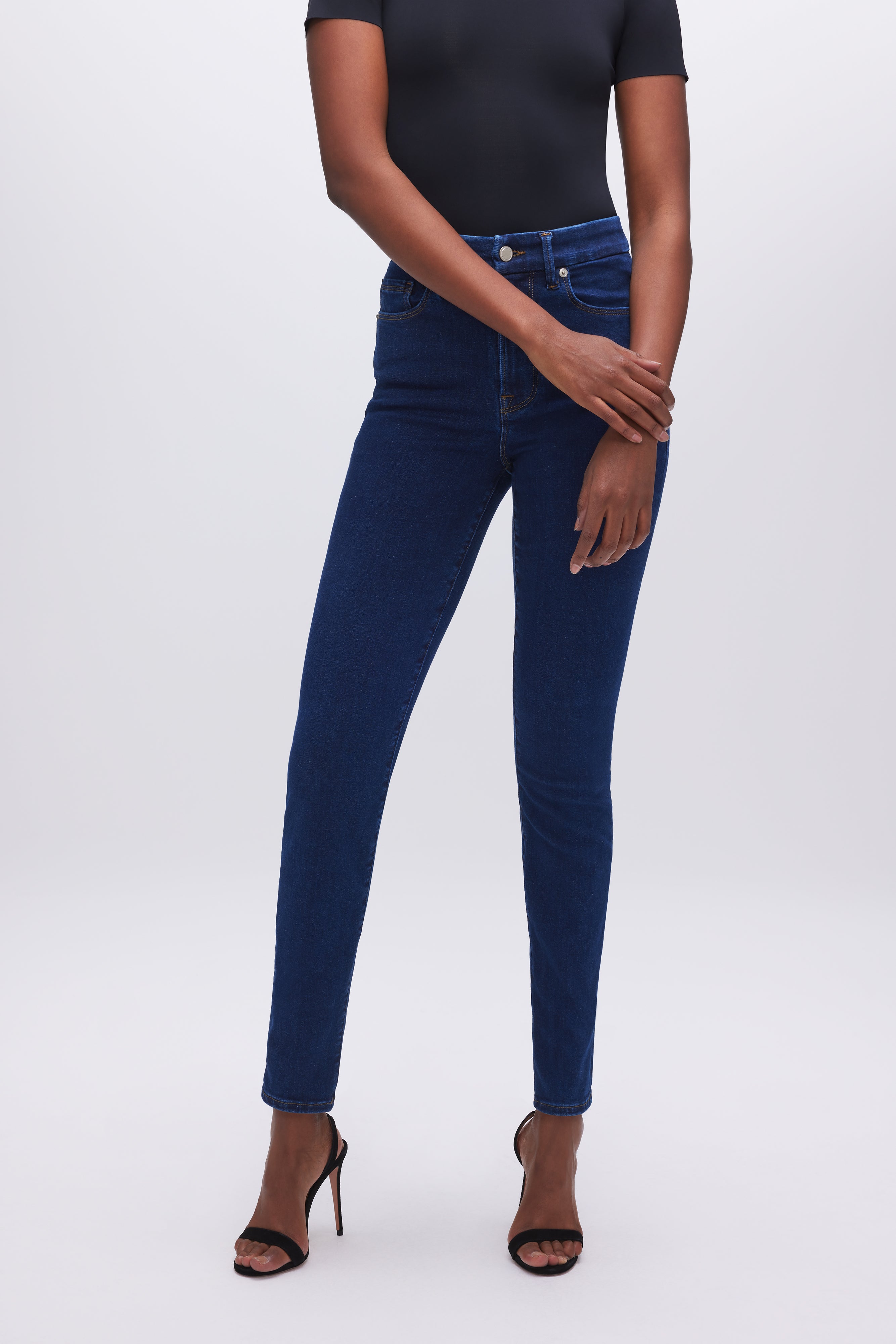 GOOD AMERICAN Flawless Fit High-Waisted Skinny Jeans | Ultra-Comfort Stretch Denim Blue821 