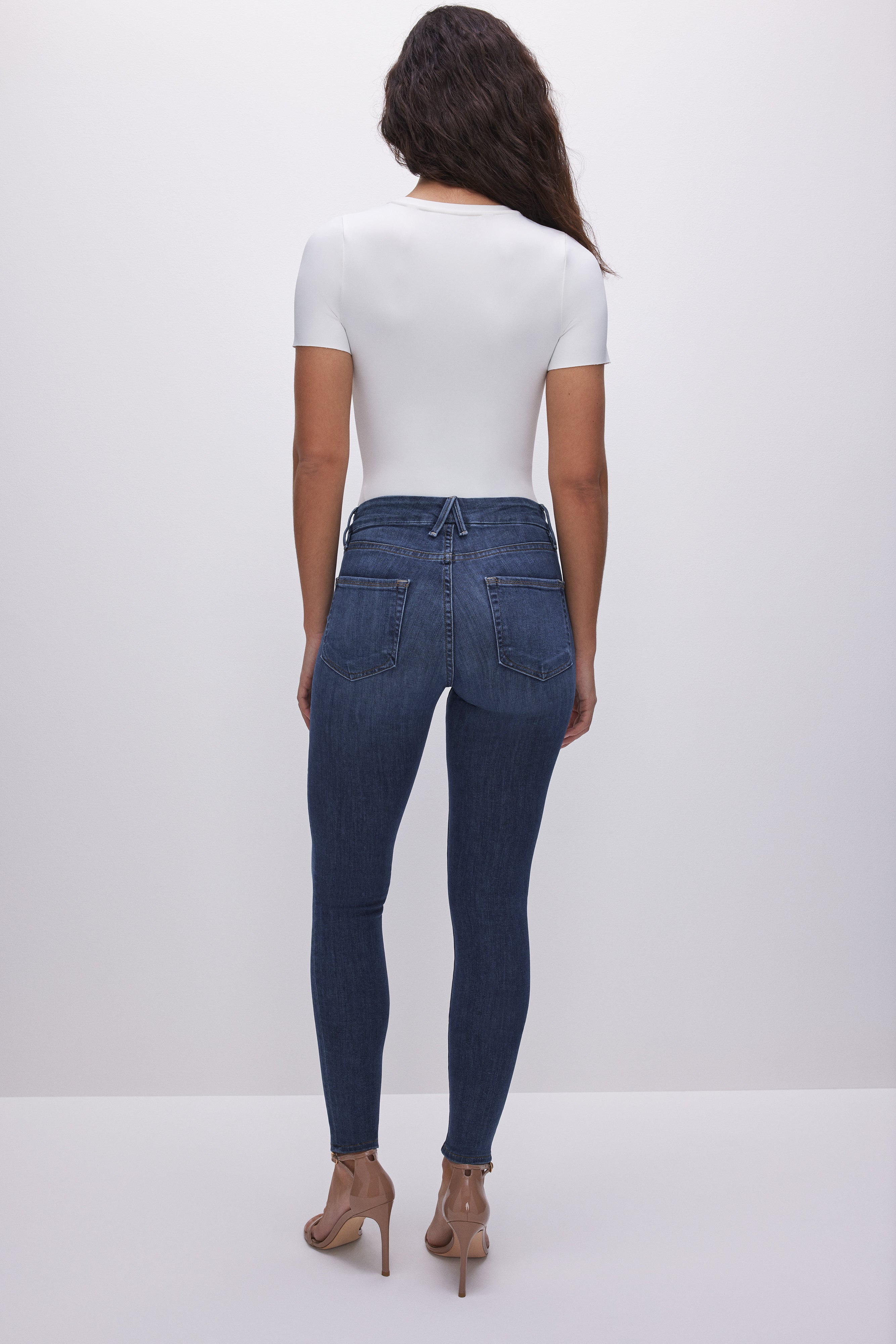 GOOD AMERICAN Slim-Fit High-Waisted Skinny Jeans | Blue004 Denim Shade 