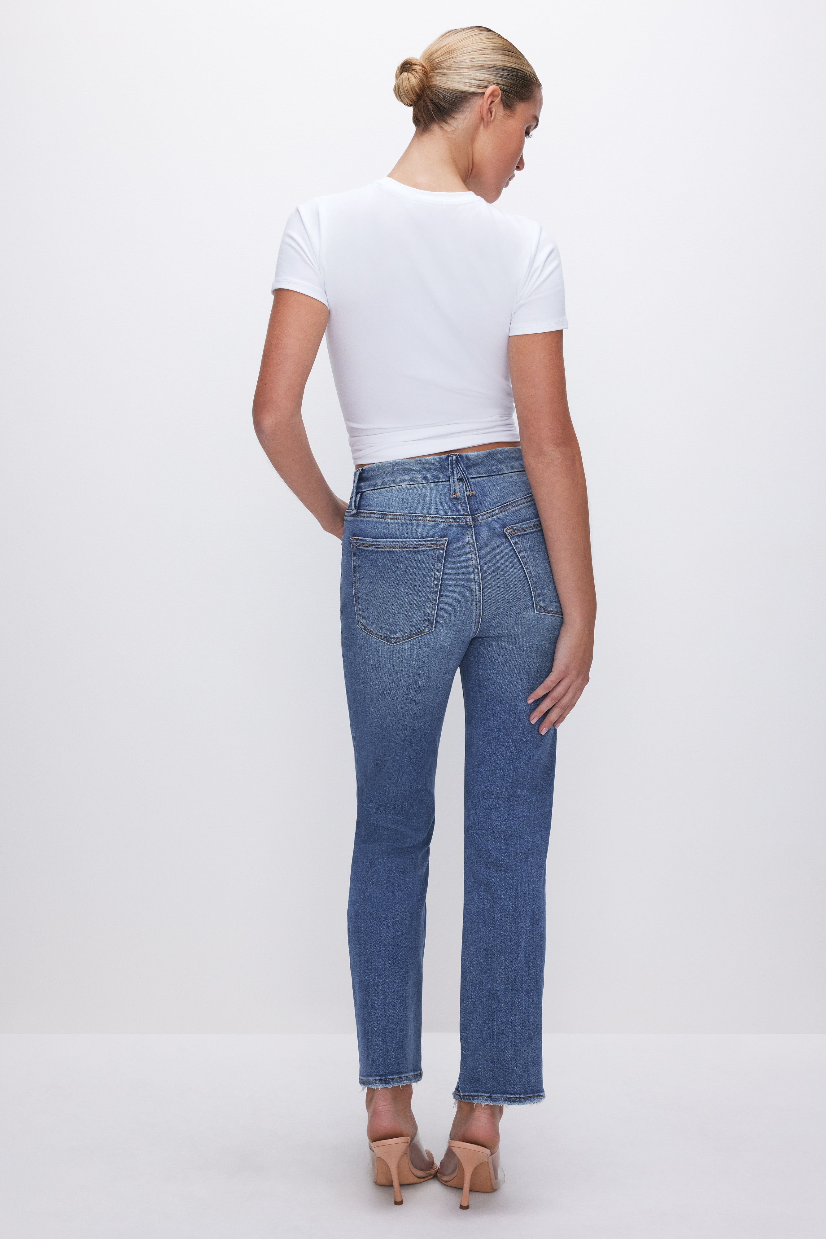 GOOD AMERICAN PERFECT FIT EVERY TIME - FLATTERING STRAIGHT-LEG DENIM | INDIGO316 SHADE