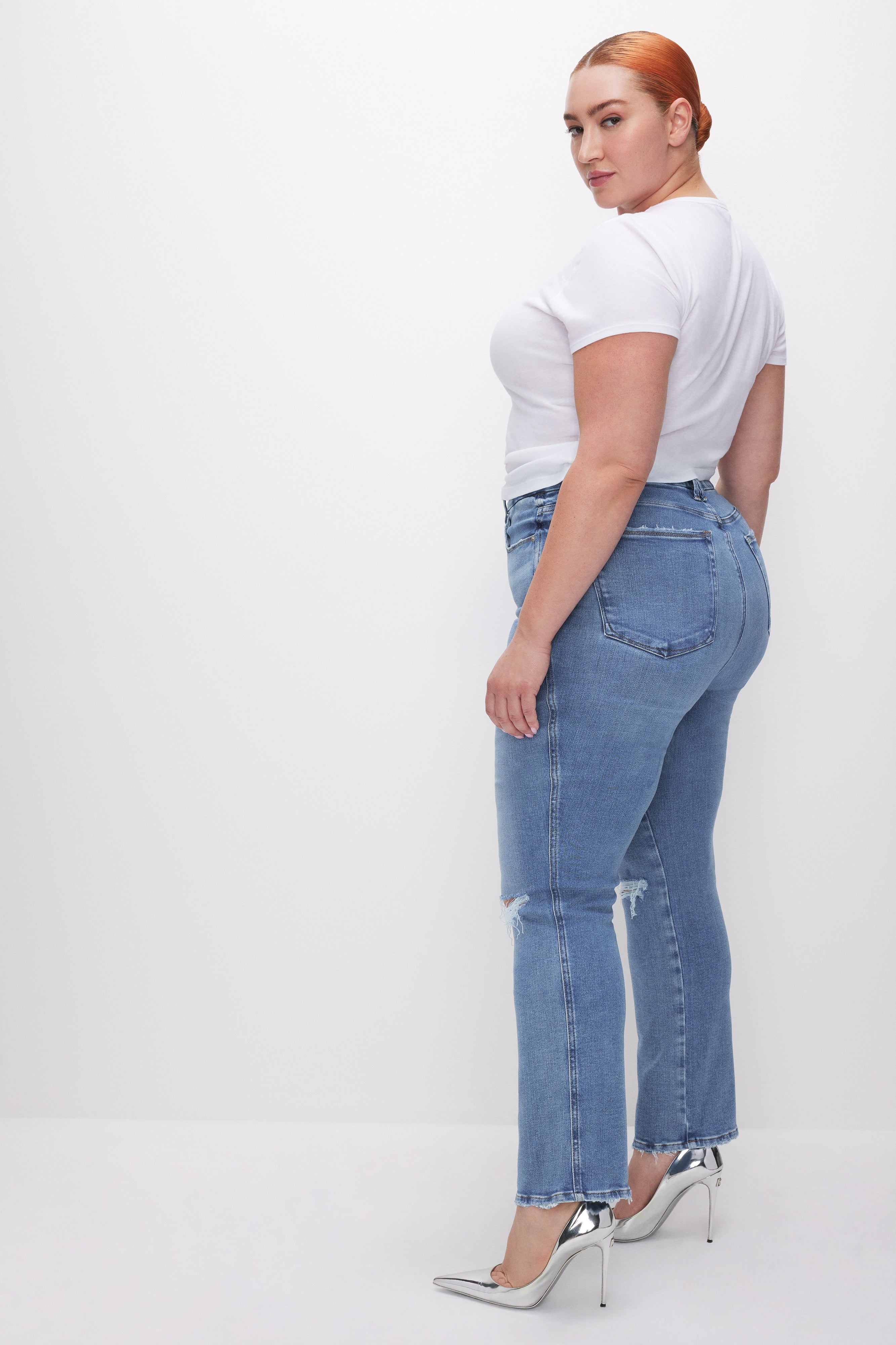 GOOD AMERICAN Flattering Straight-Leg Jeans | Indigo Wash 628 