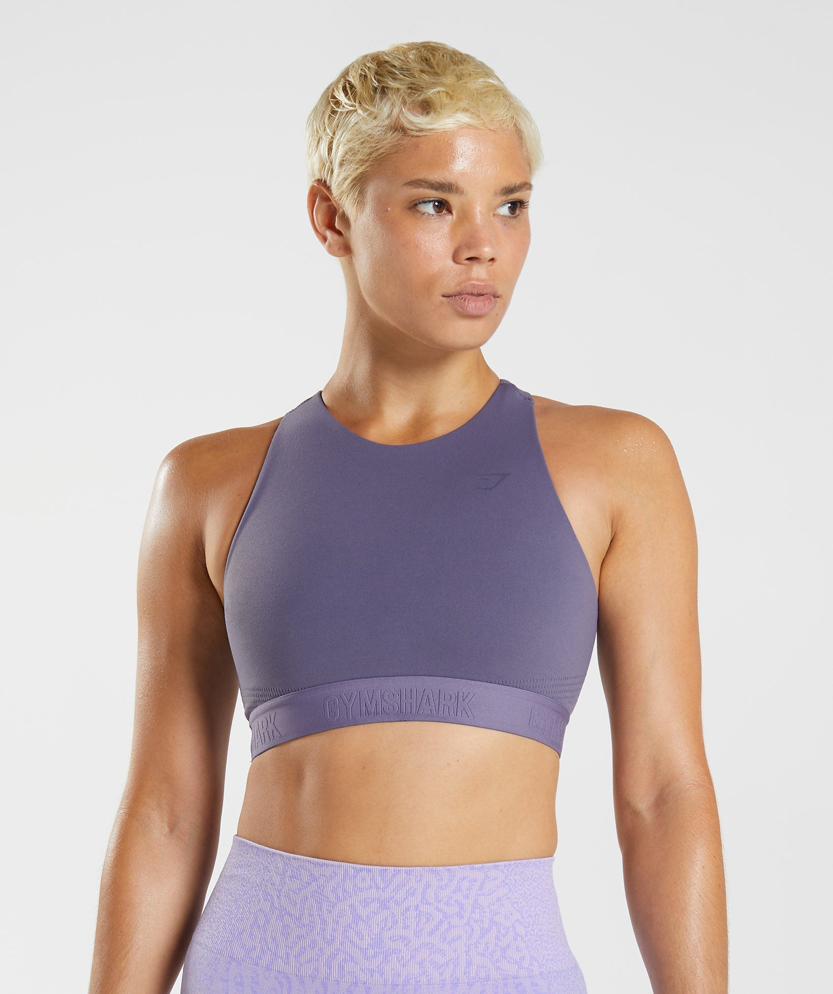 GYMSHARK Gymshark 315 Enhanced Performance Racerback Sports Bra | Mercury Purple & Lilac Ombre Design
