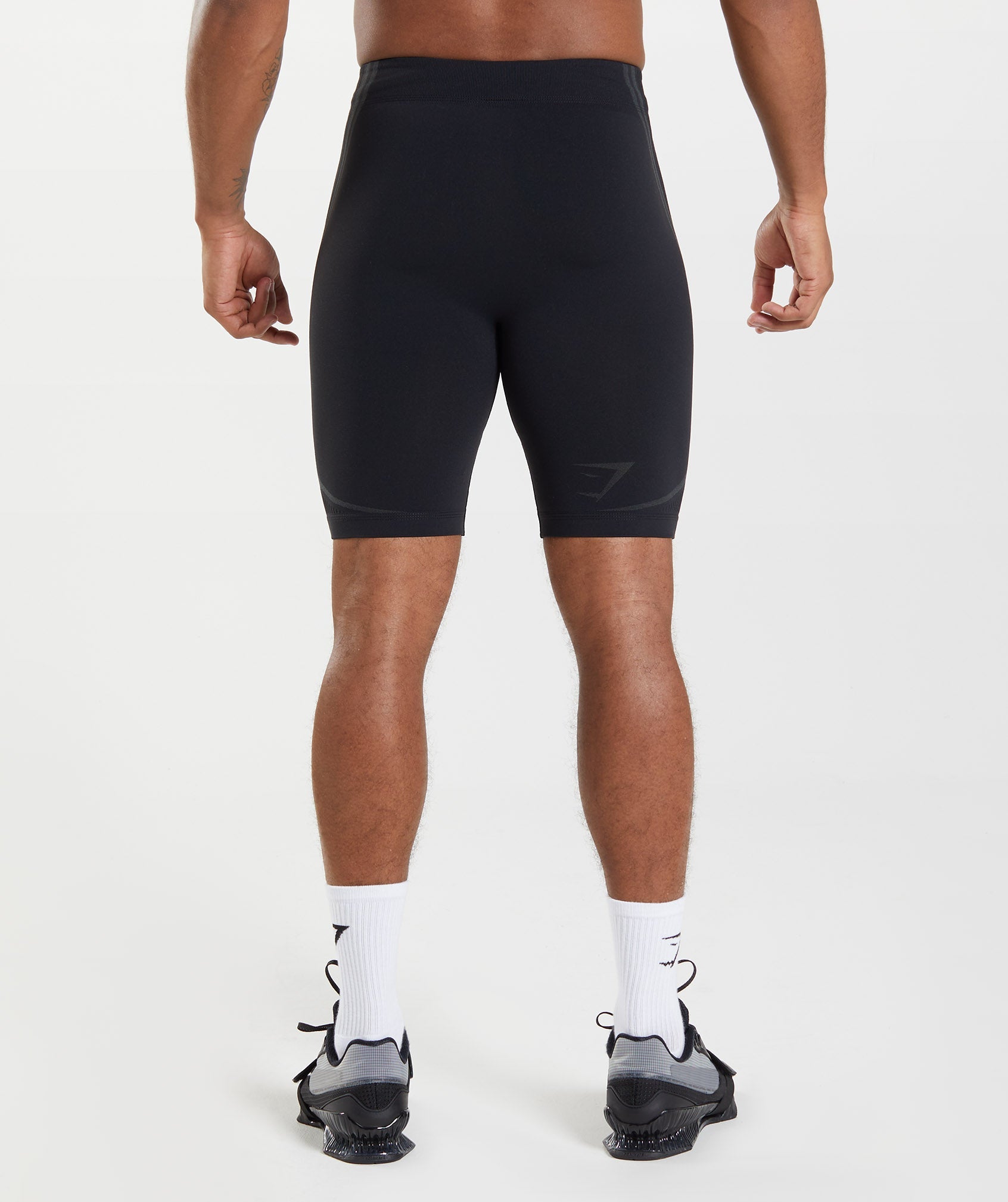GYMSHARK Gymshark 315 Seamless Mid-Rise Workout Shorts - Charcoal Grey/Black 