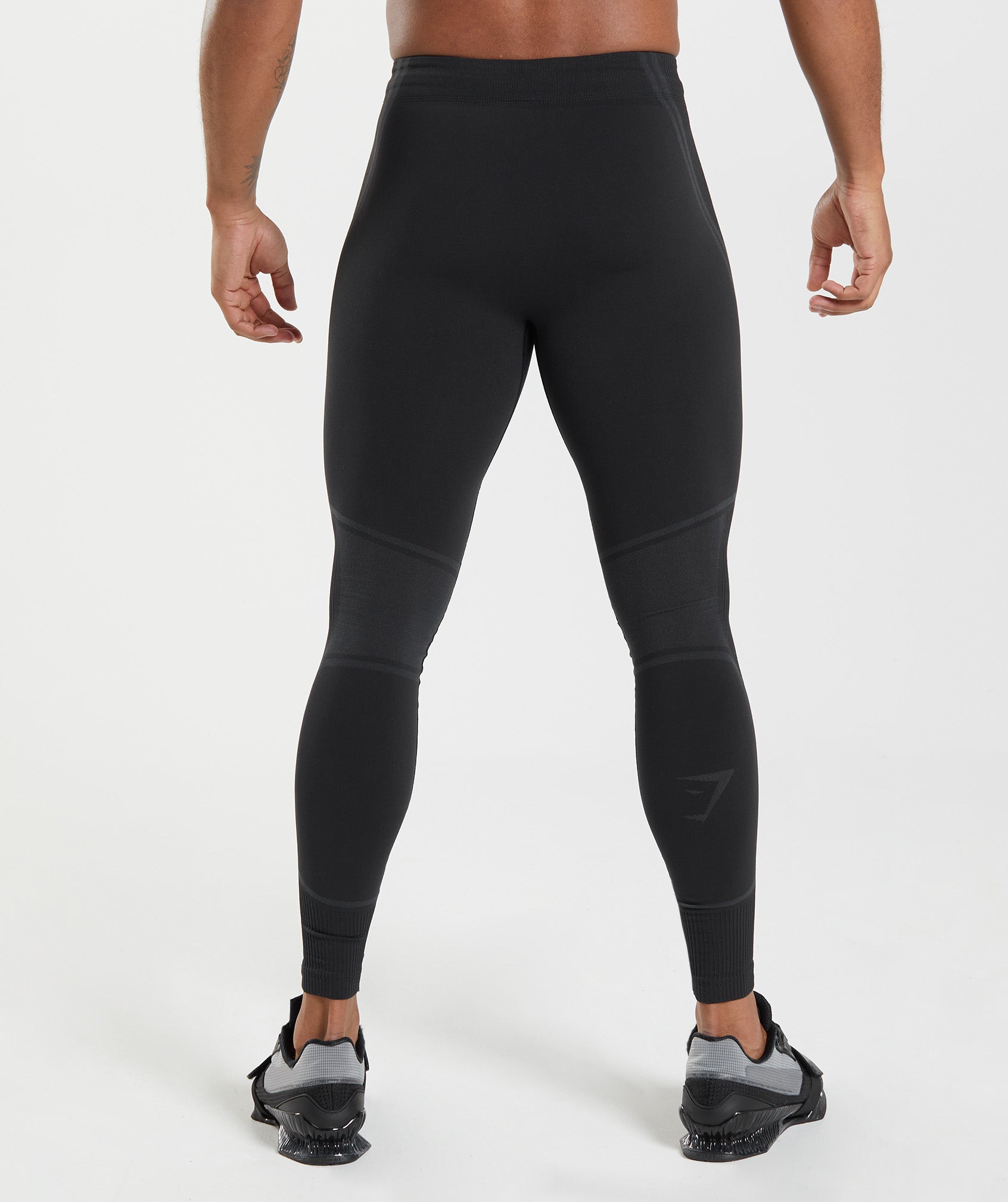 GYMSHARK High-Waisted Workout Leggings - Charcoal Heather/Black 