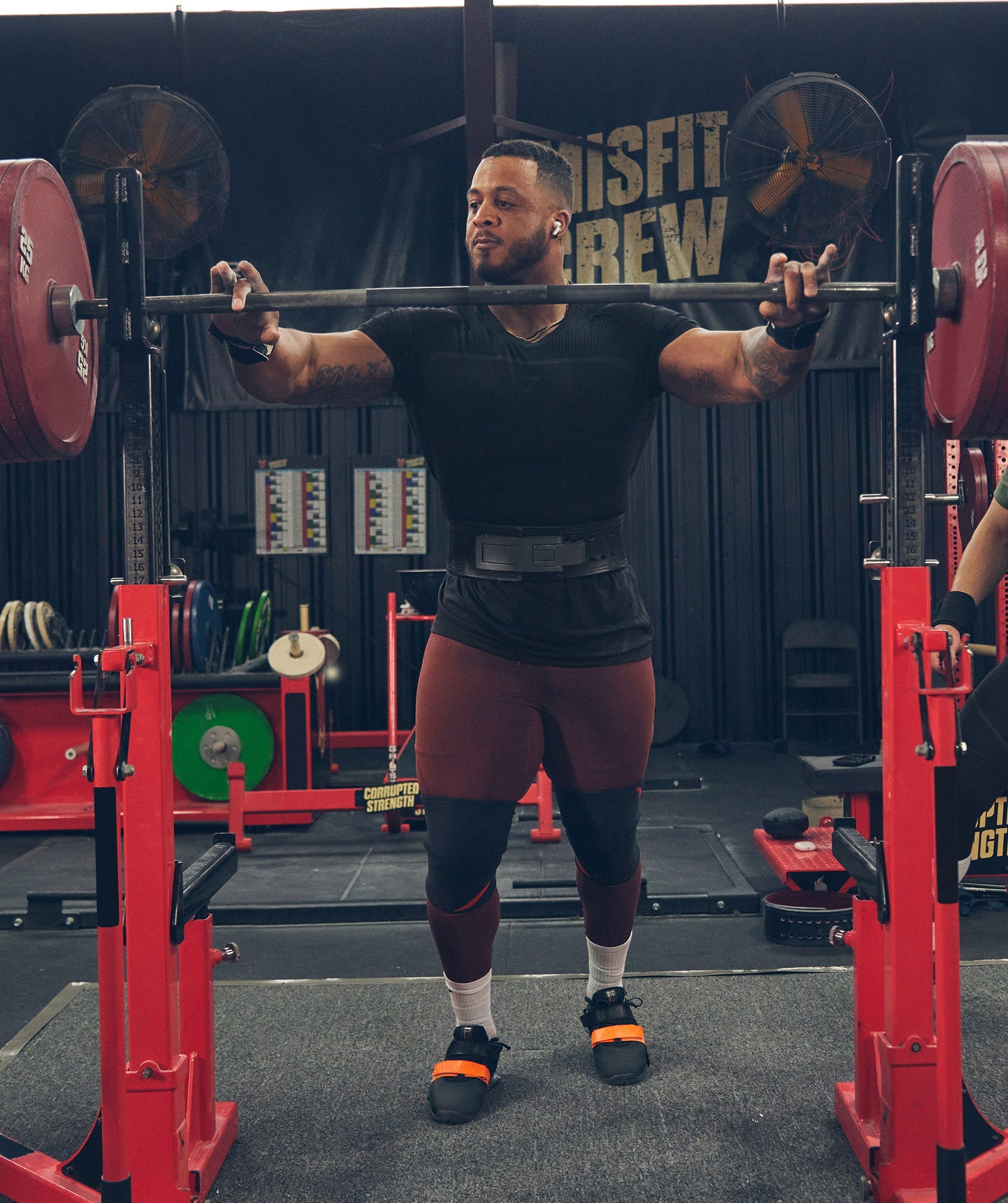 GYMSHARK GYMSHARK 315 High-Waisted Seamless Leggings - Athletic Maroon & Cherrywood Brown Stripe Workout Essential