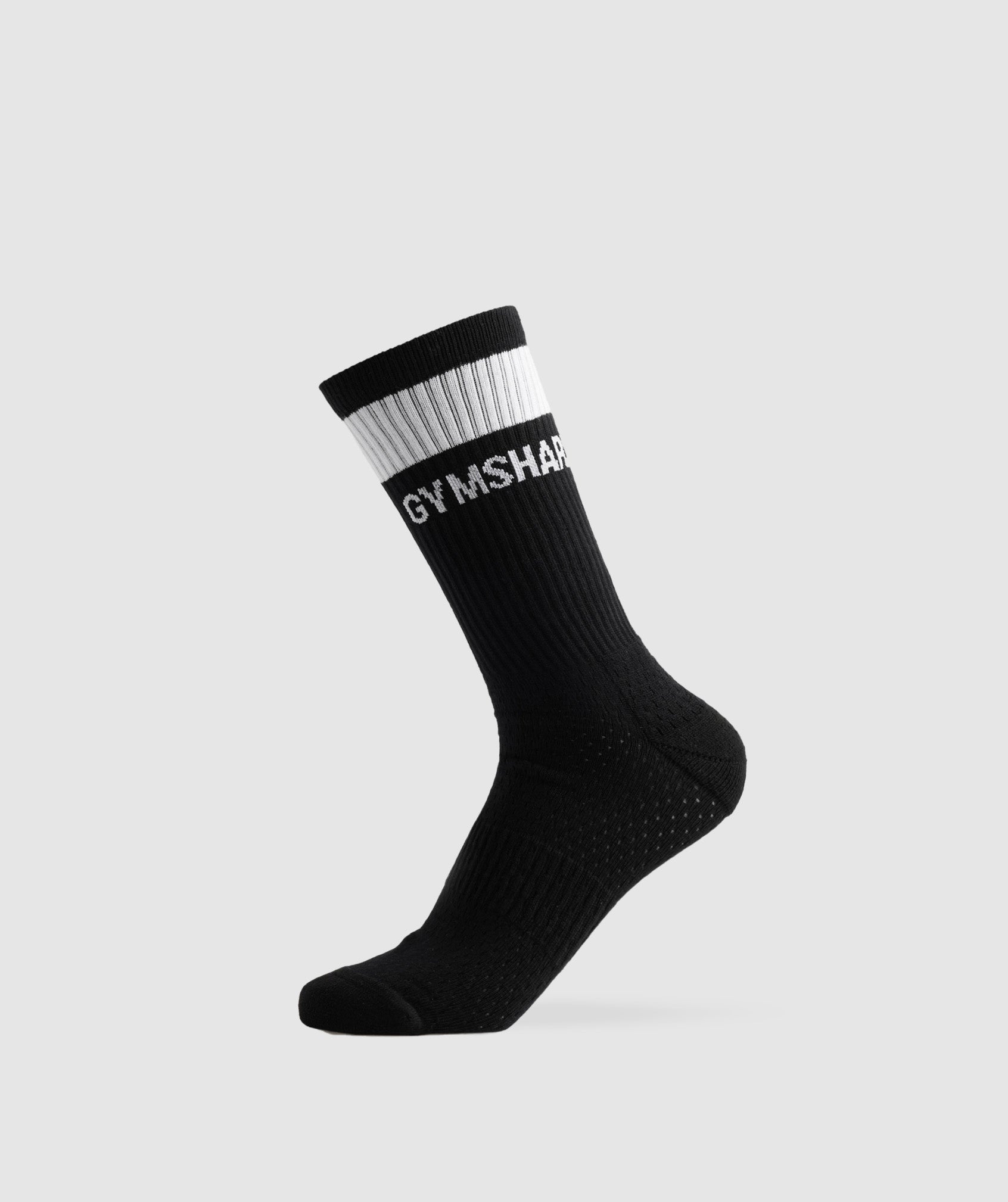 GYMSHARK High-Performance Embroidered Crew Socks - Midnight Black