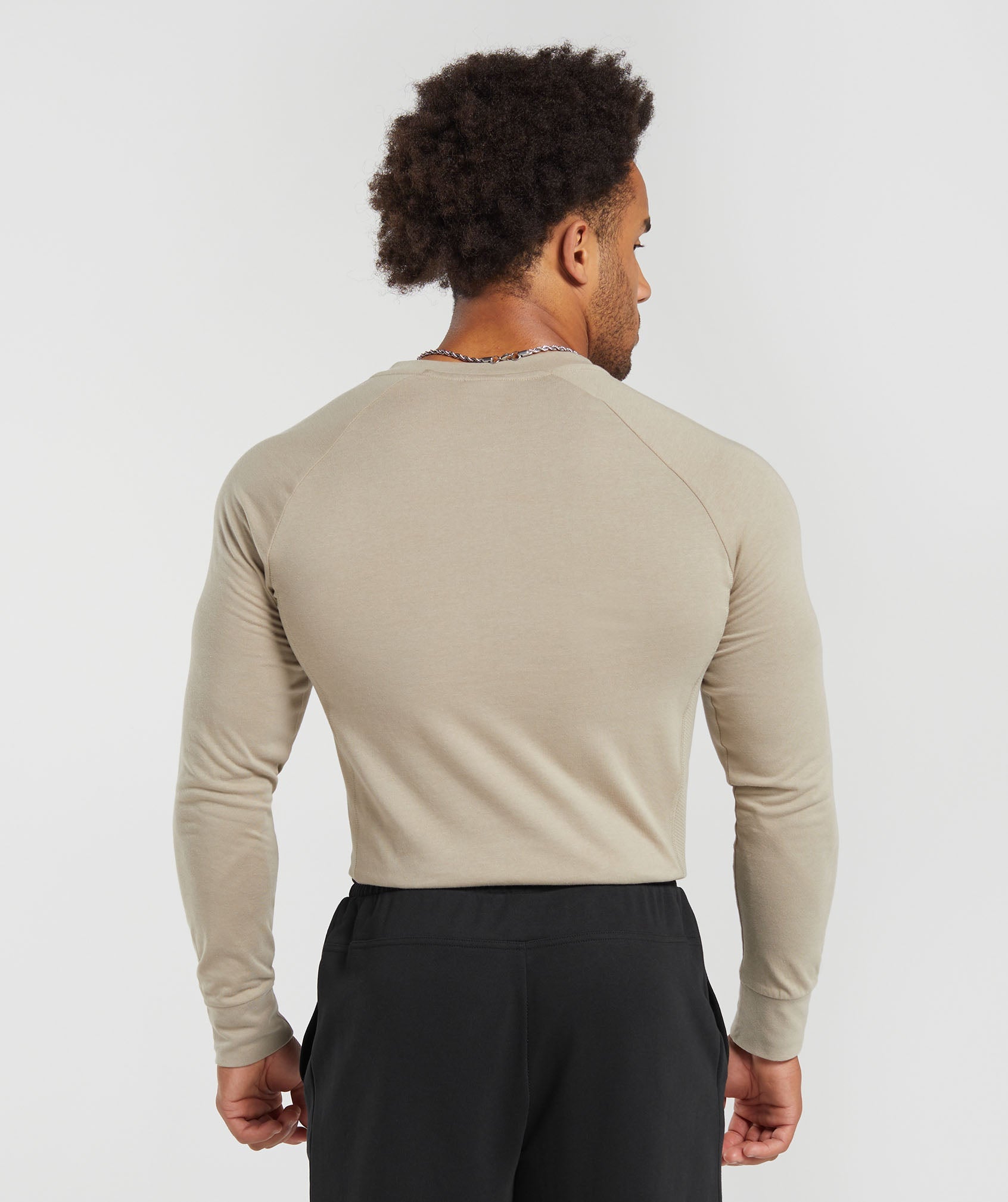 GYMSHARK Recovery-Ready Henley Shirt for Active Rest Days - Desert Sand Hue 