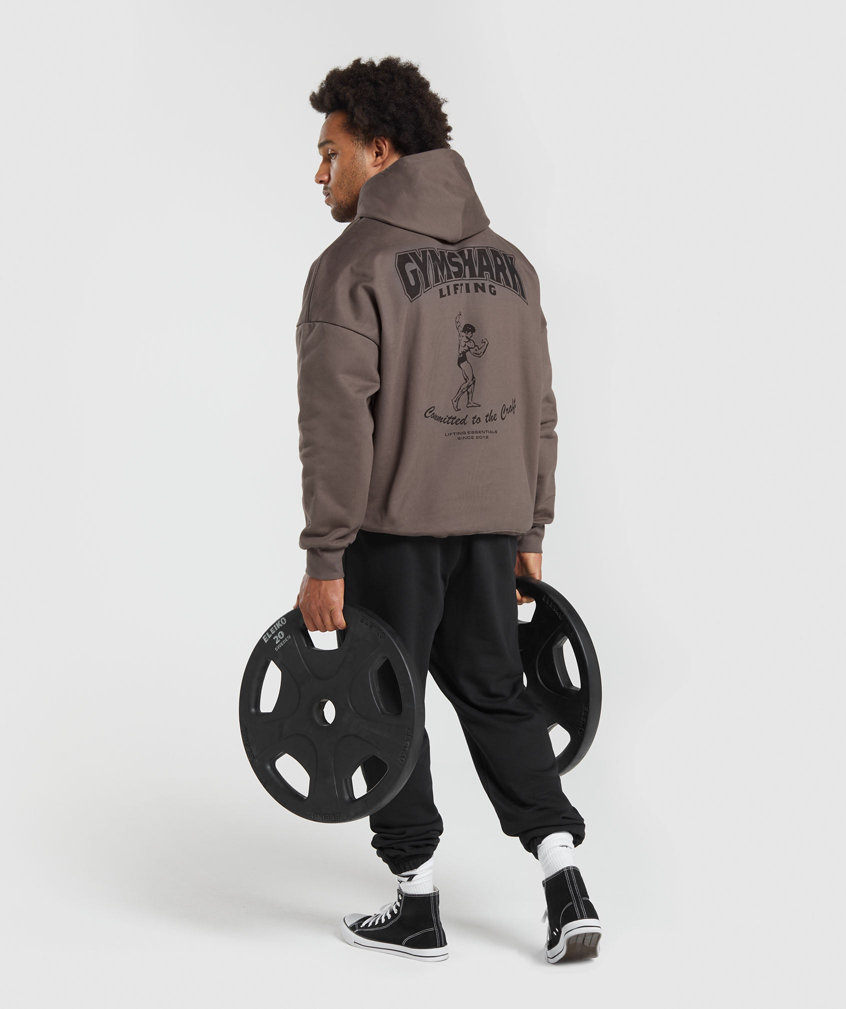 GYMSHARK GYMSHARK Men's Premium Craft Hoodie - Earthy Dusty Brown