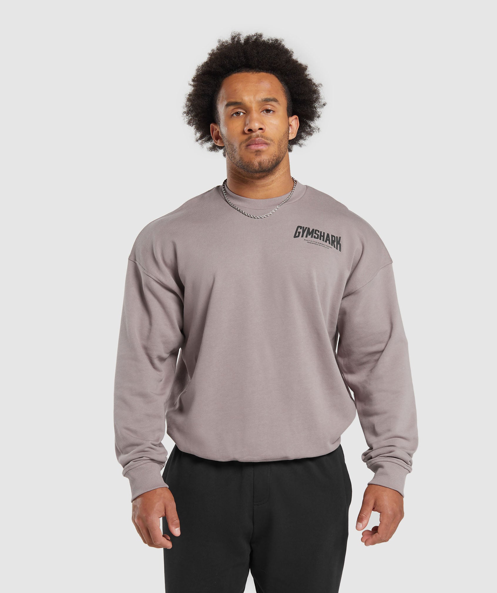 GYMSHARK Gymshark Graphic Training Hoodie - Vintage Lilac Comfort Fit 
