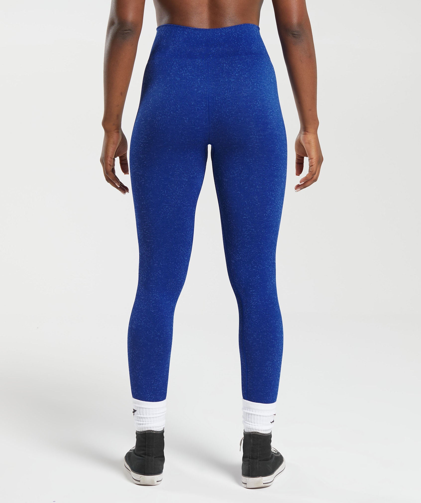 GYMSHARK Adaptive Fleck Seamless High-Waisted Leggings - Cobalt/Iris Blue Ombre Colorwash 