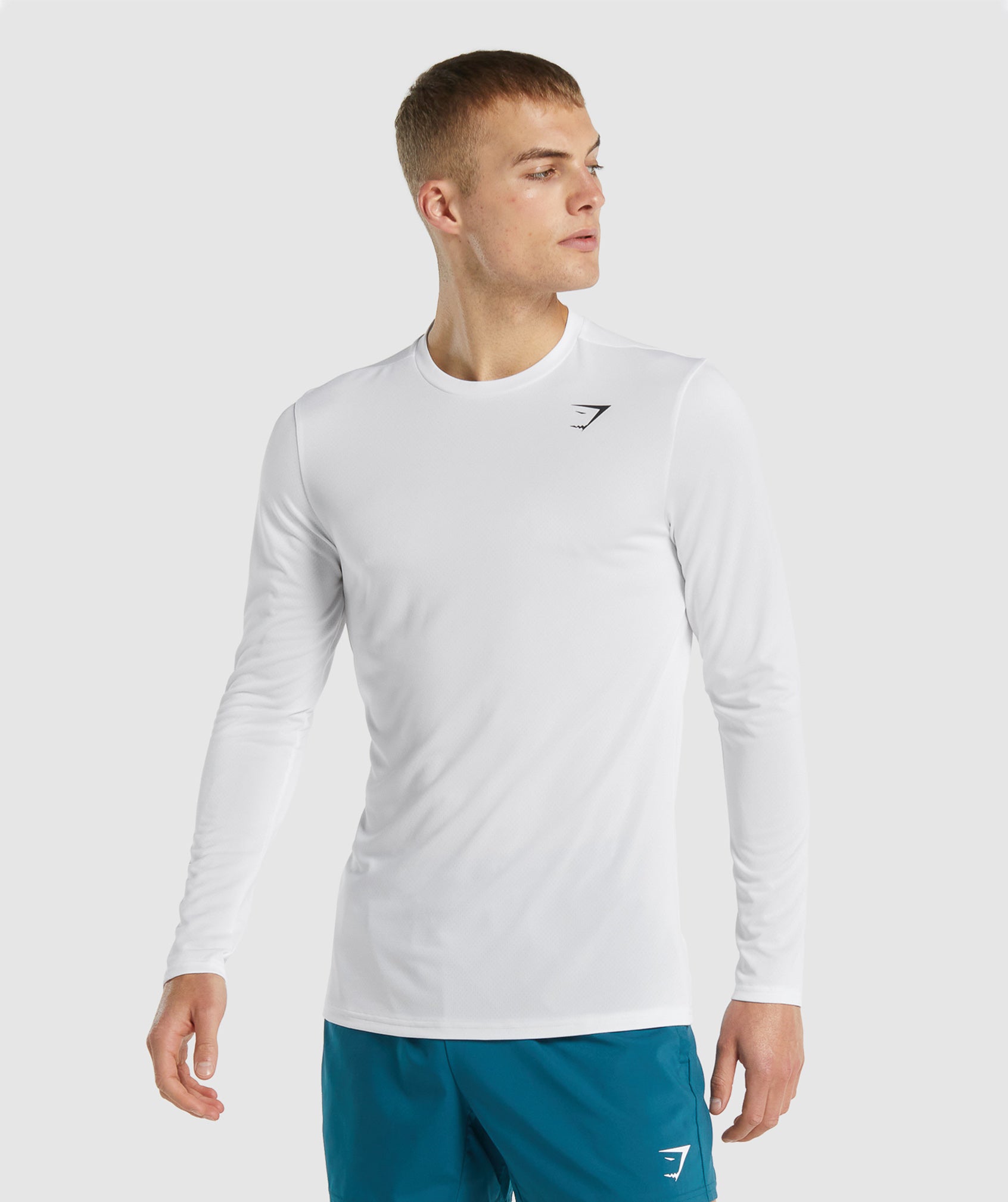 GYMSHARK Gymshark Premium Soft Long Sleeve Crew Neck Tee - Classic White