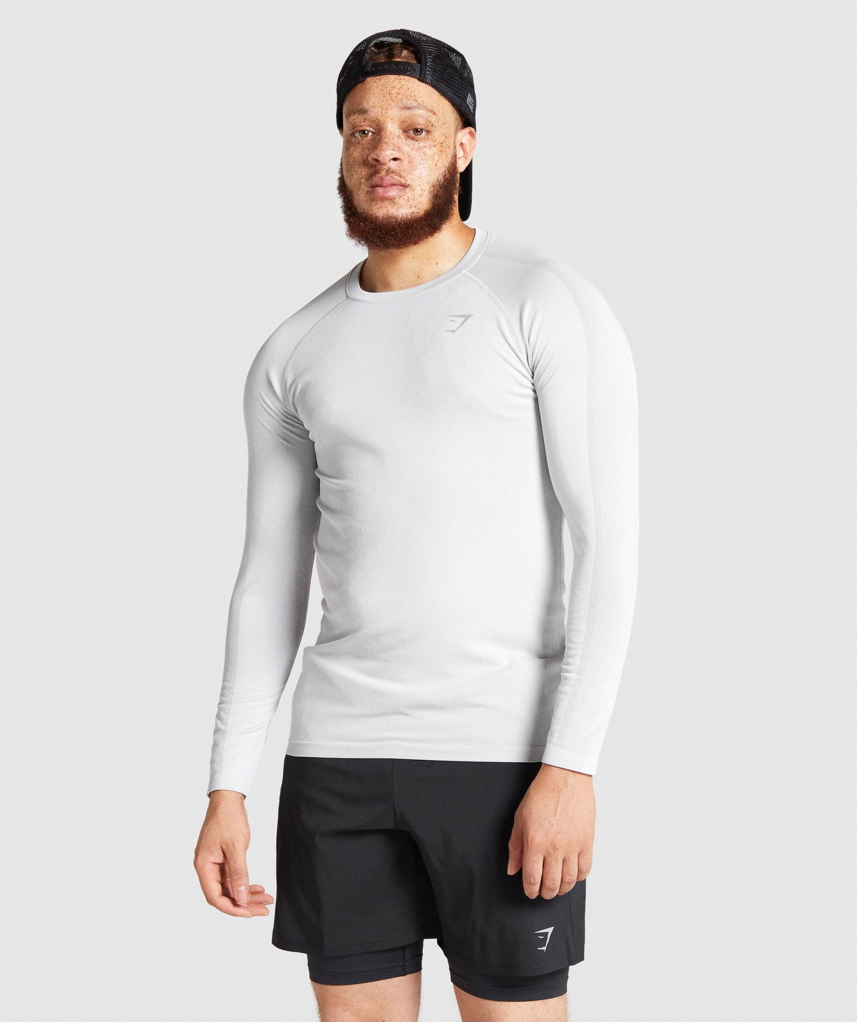 GYMSHARK Gymshark Ultra-Light Smooth-Fit Long Sleeve Workout Top - Heather Grey