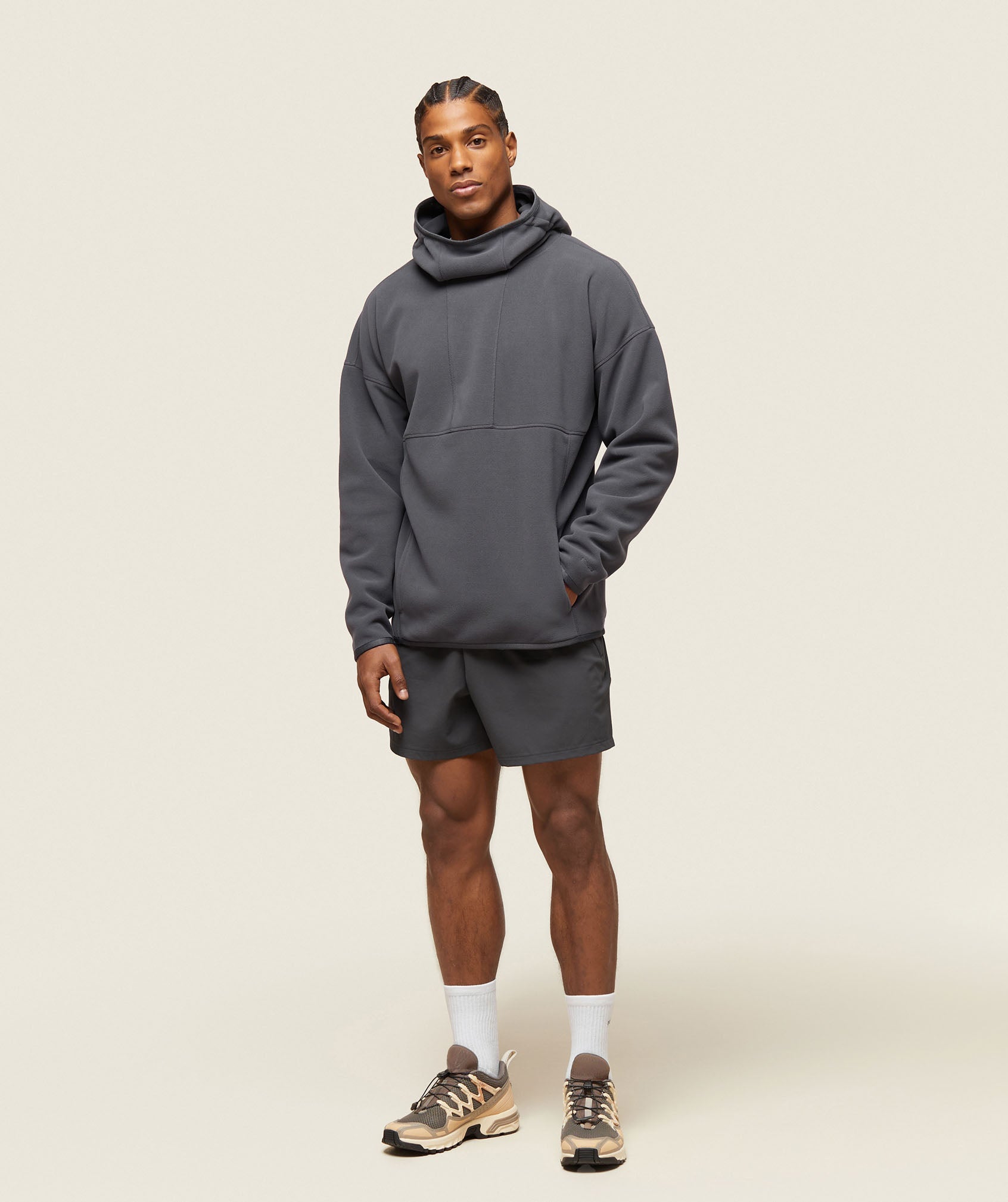 GYMSHARK Gymshark Everyday-Wear Full Zip Hoodie Fleece Jacket - Charcoal Grey
