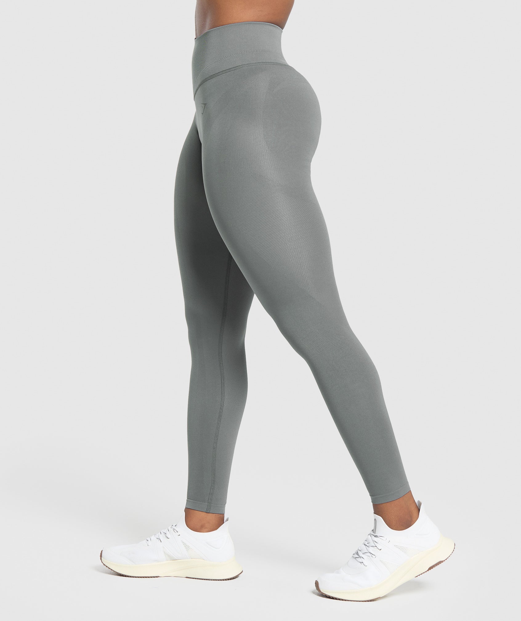 GYMSHARK Ultra-Soft Workout Leggings with Seamless Fit - Brushed Heather Grey