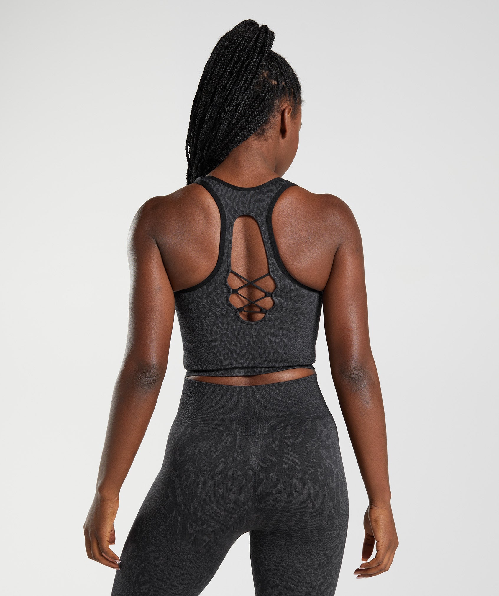 GYMSHARK Adapt Animal Breathable Seamless Workout Tank - Reef Blue & Black 
