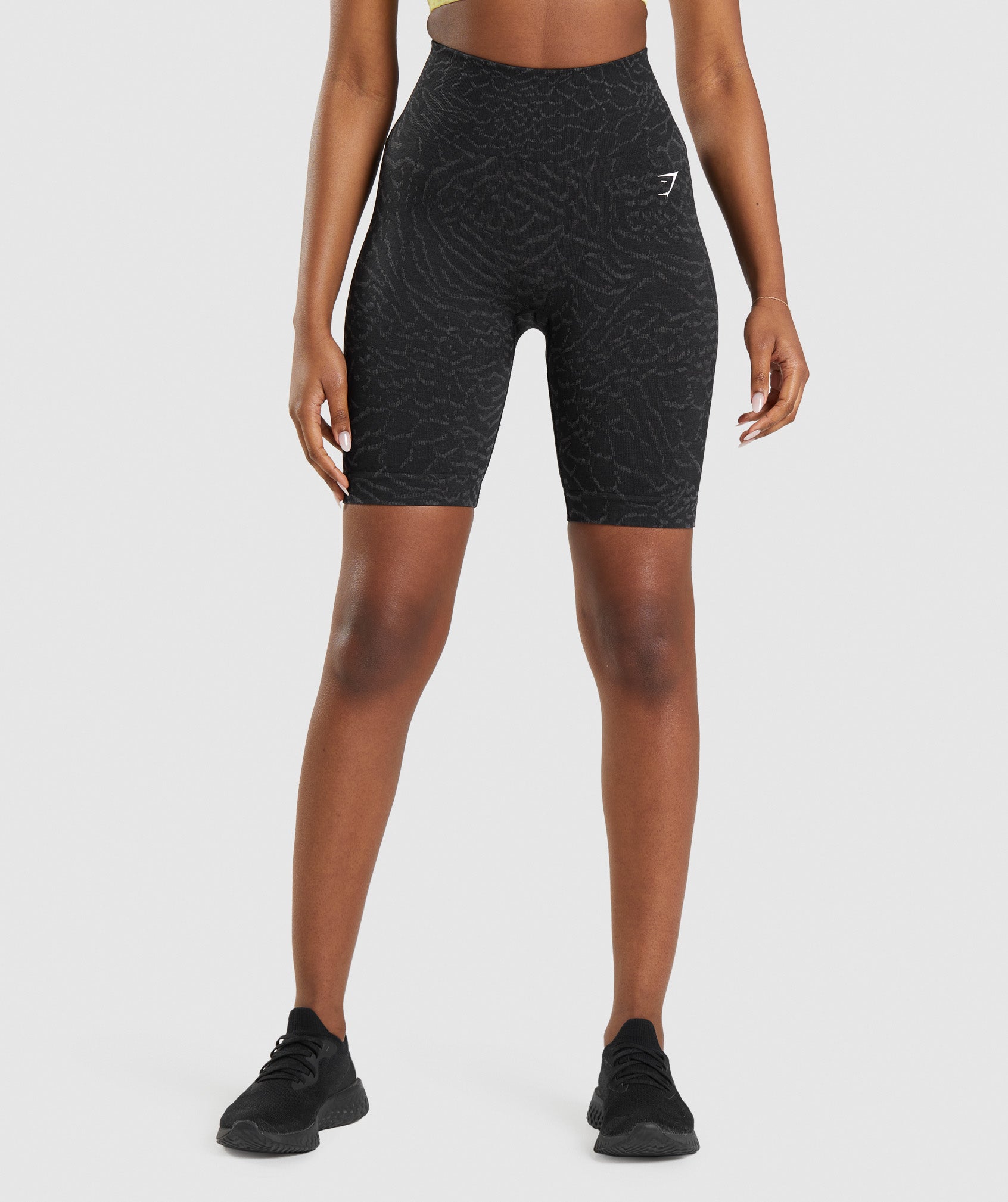 GYMSHARK Adapt Animal Seam-Free High-Performance Bike Shorts in Onyx Black