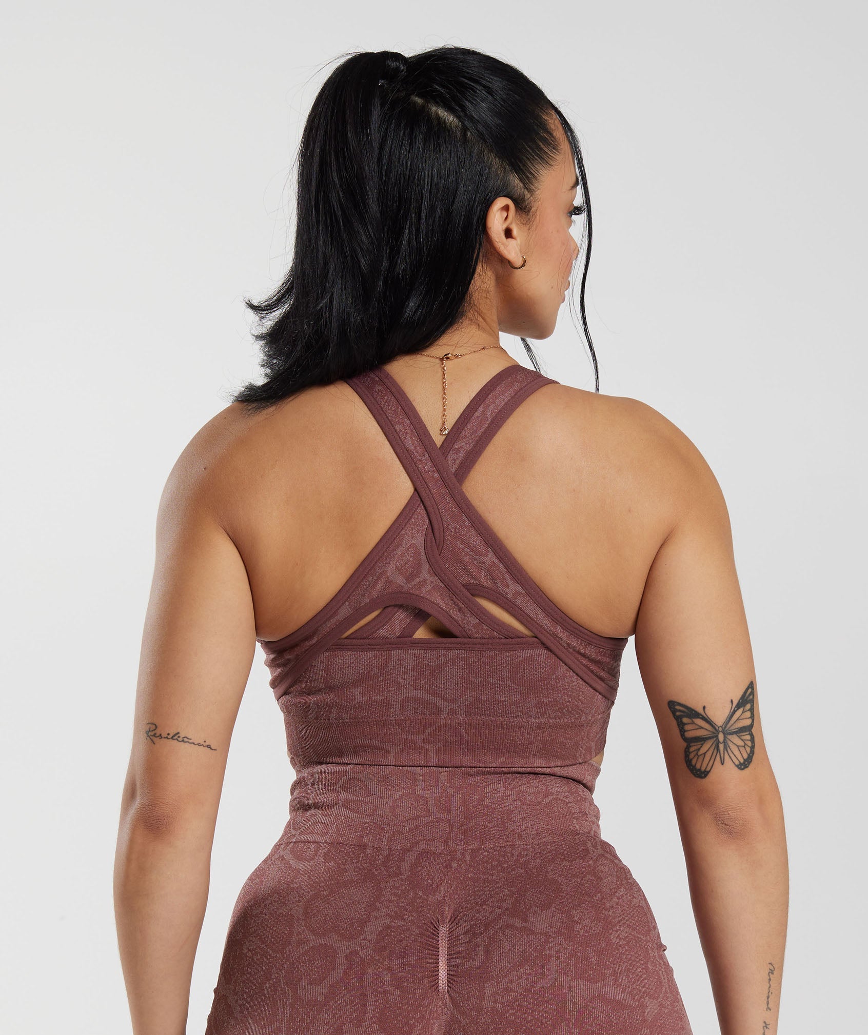 GYMSHARK Adapt Animal Ultra-Soft Seamless Sports Bra - Dusty Rose & Vibrant Magenta Tones