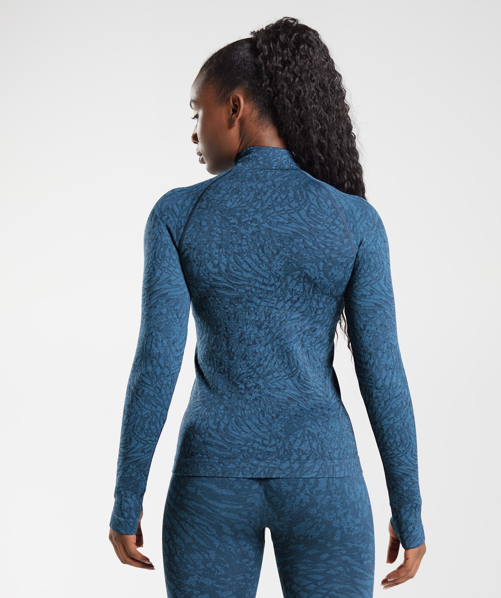 GYMSHARK Adapt Animal Performance Zip Hoodie - Wild Navy Athletic Training Layer