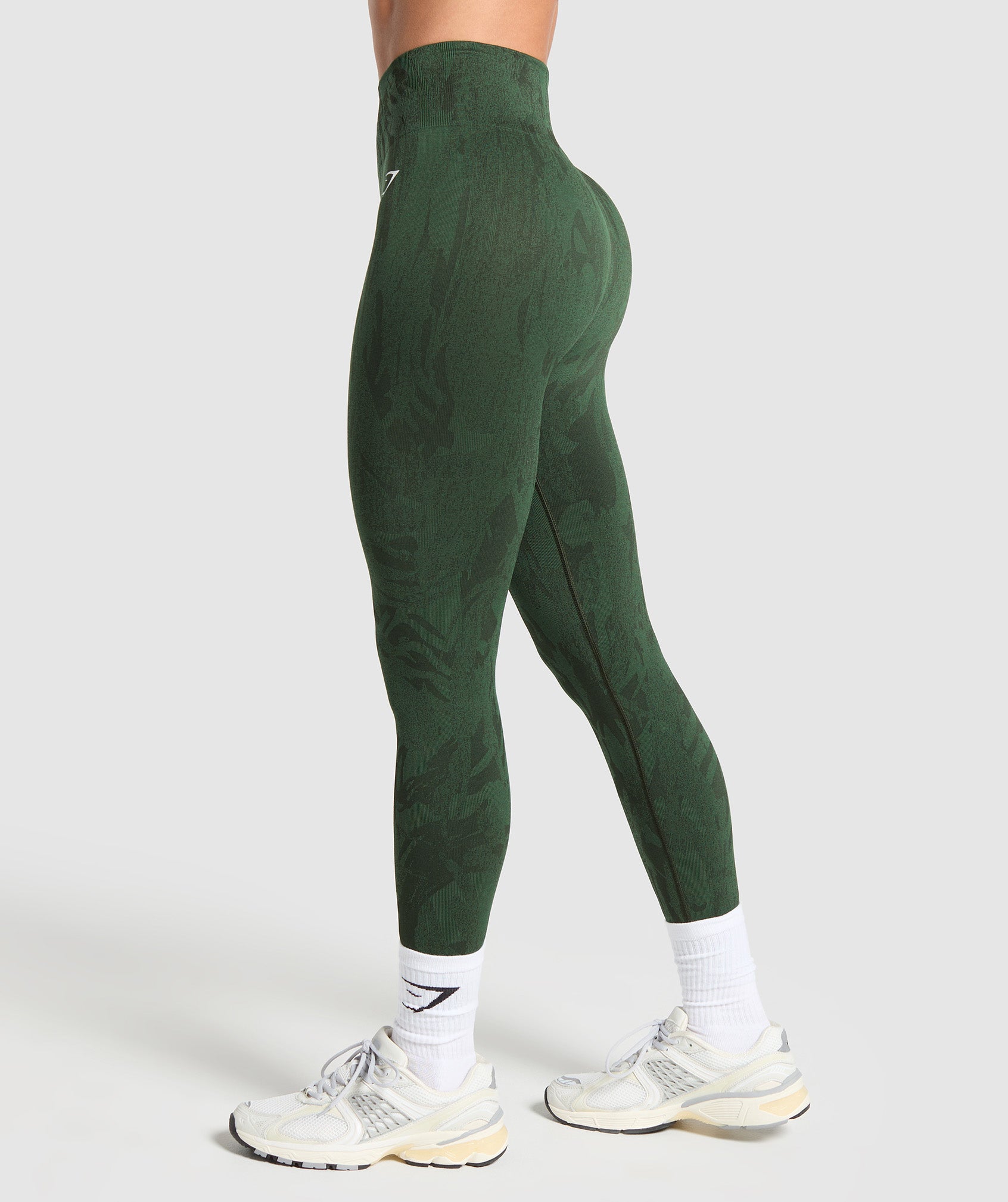 GYMSHARK Adapt Camo High-Waisted Workout Tights - Forest Green 