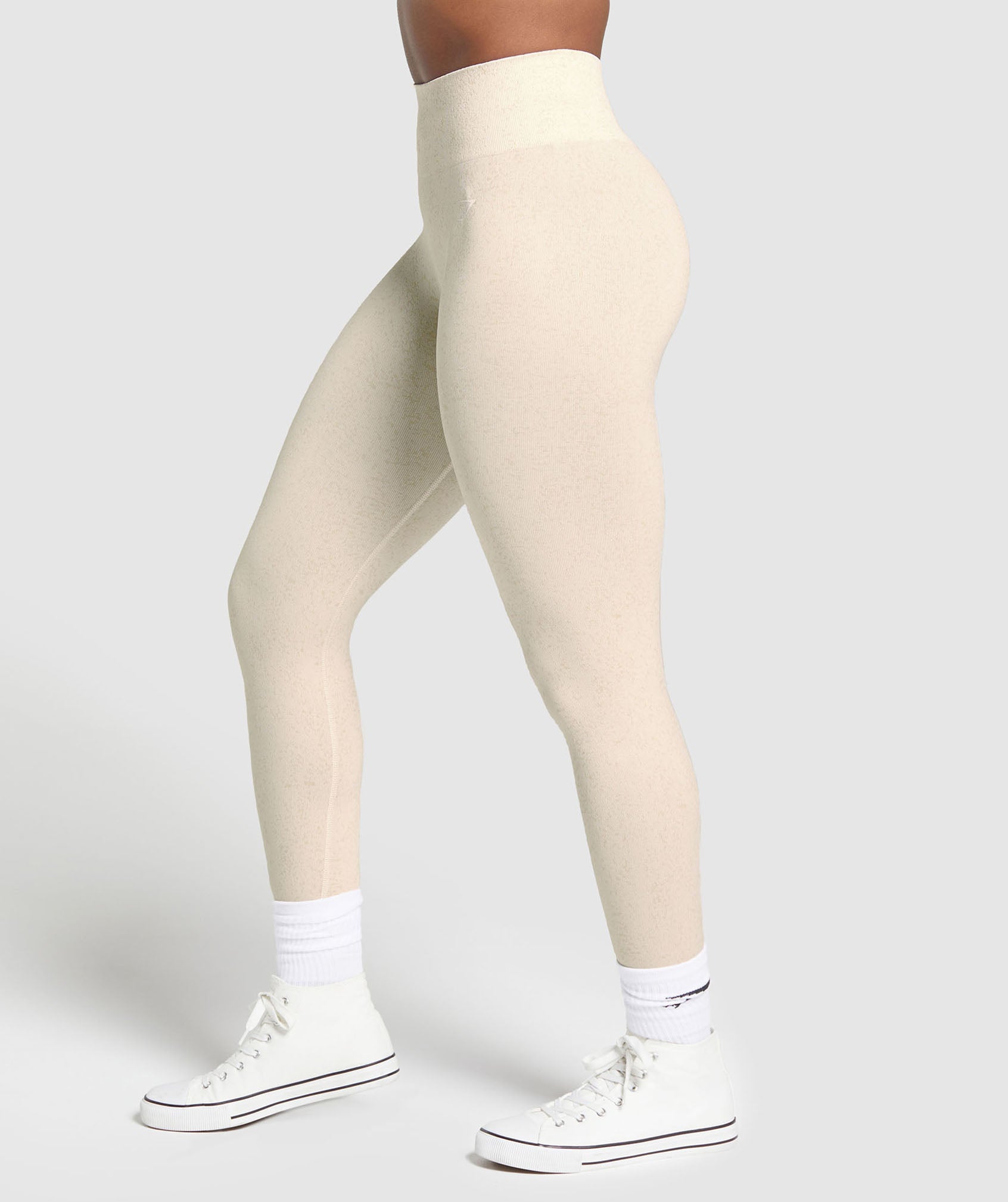 GYMSHARK GYMSHARK Adapt Fleck High-Waisted Seamless Workout Leggings - Coconut White Shade