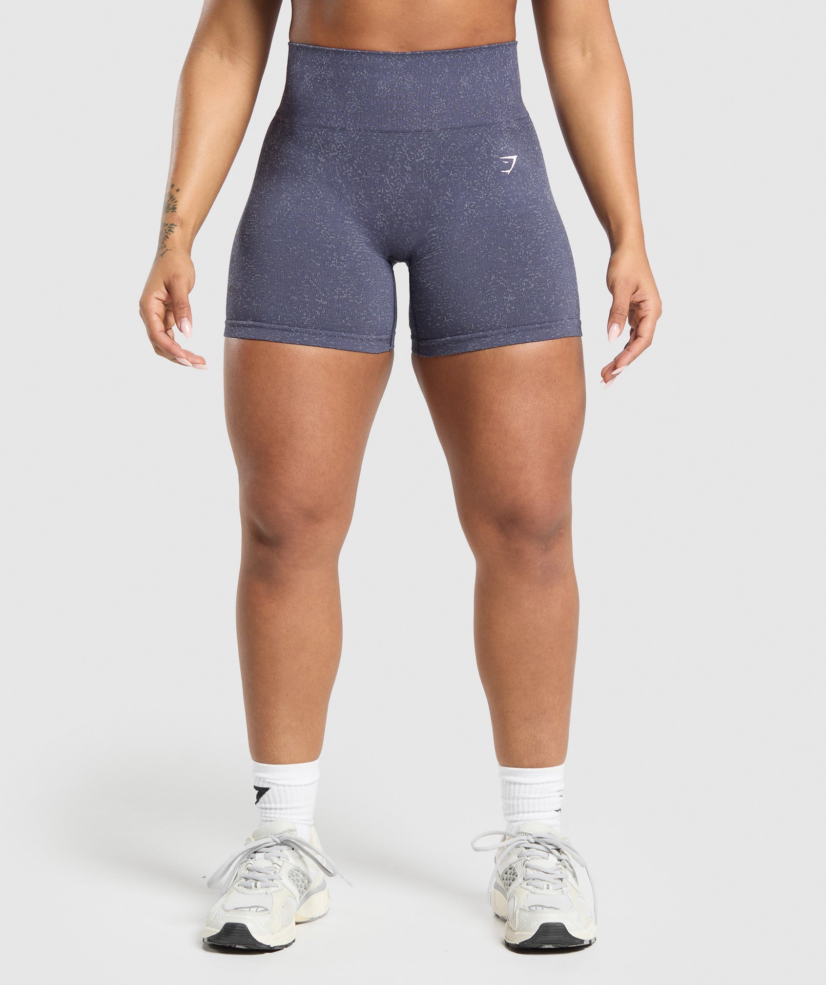 GYMSHARK Adaptive Textured Seamless Workout Shorts - Deep Violet & Metallic Plum Colorway