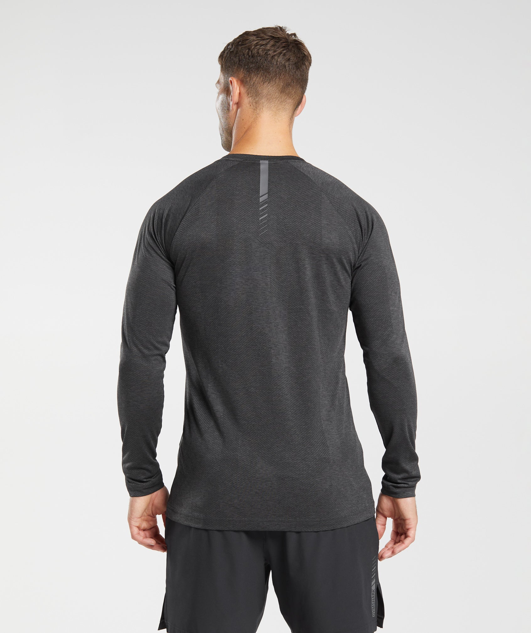 GYMSHARK Gymshark APEX Performance Long Sleeve Workout Top - Shadow Black & Onyx Grey 