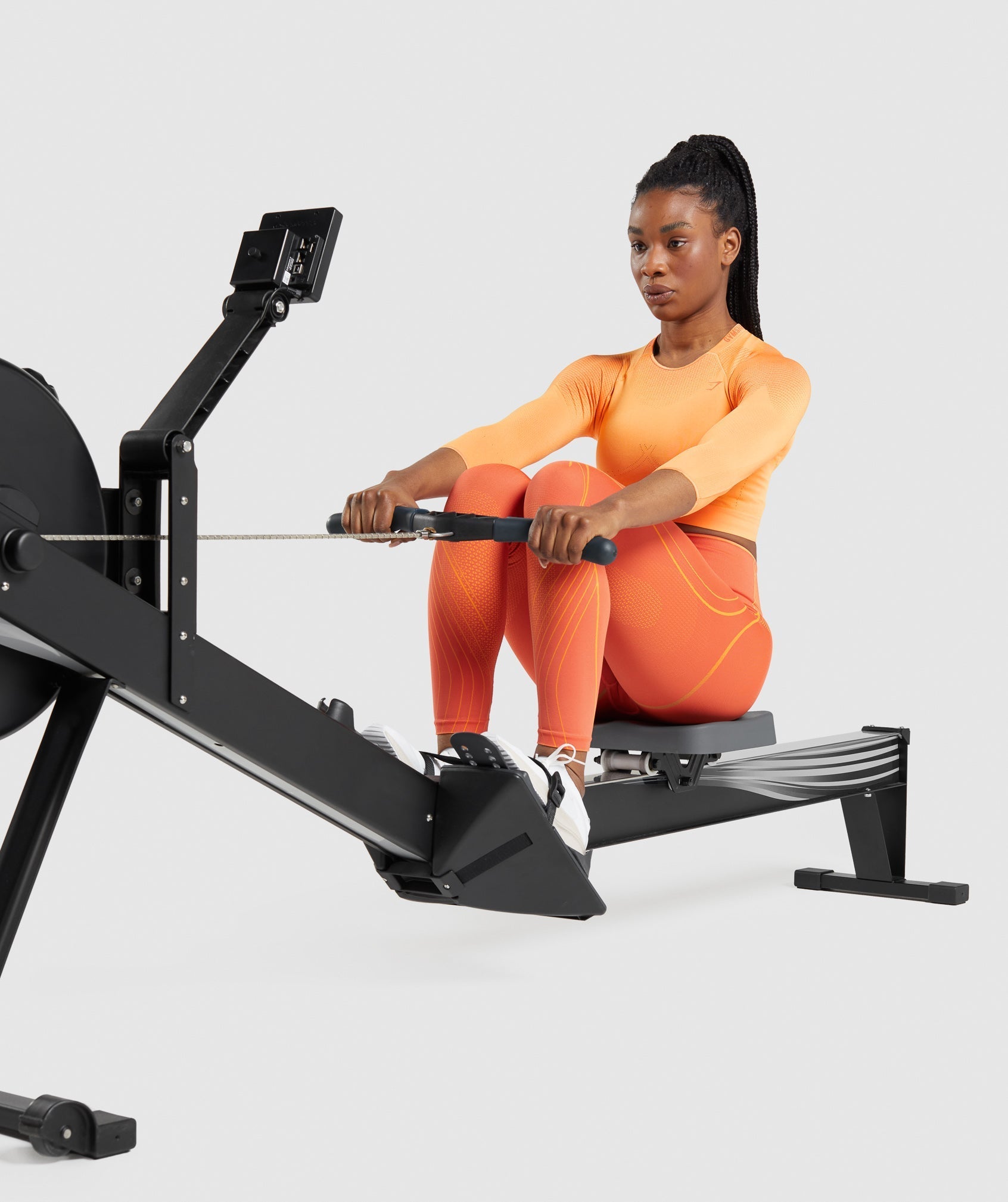 GYMSHARK GYMSHARK Apex Racerback Seamless Cropped Tank - Sunset Apricot-Papaya Orange Blend 
