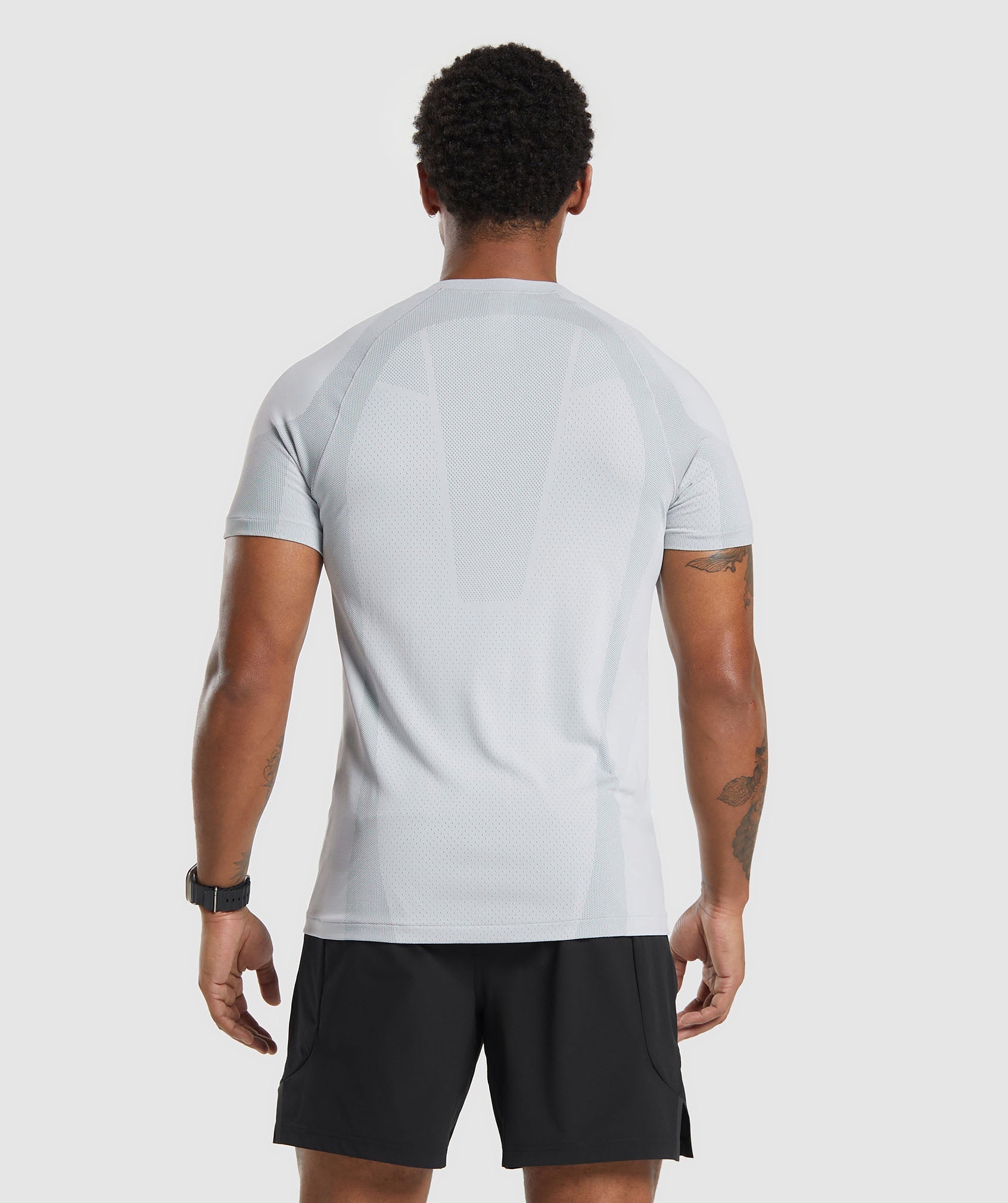 GYMSHARK Gymshark APEX Seamless Performance Tee - Light/Medium Grey Marle 