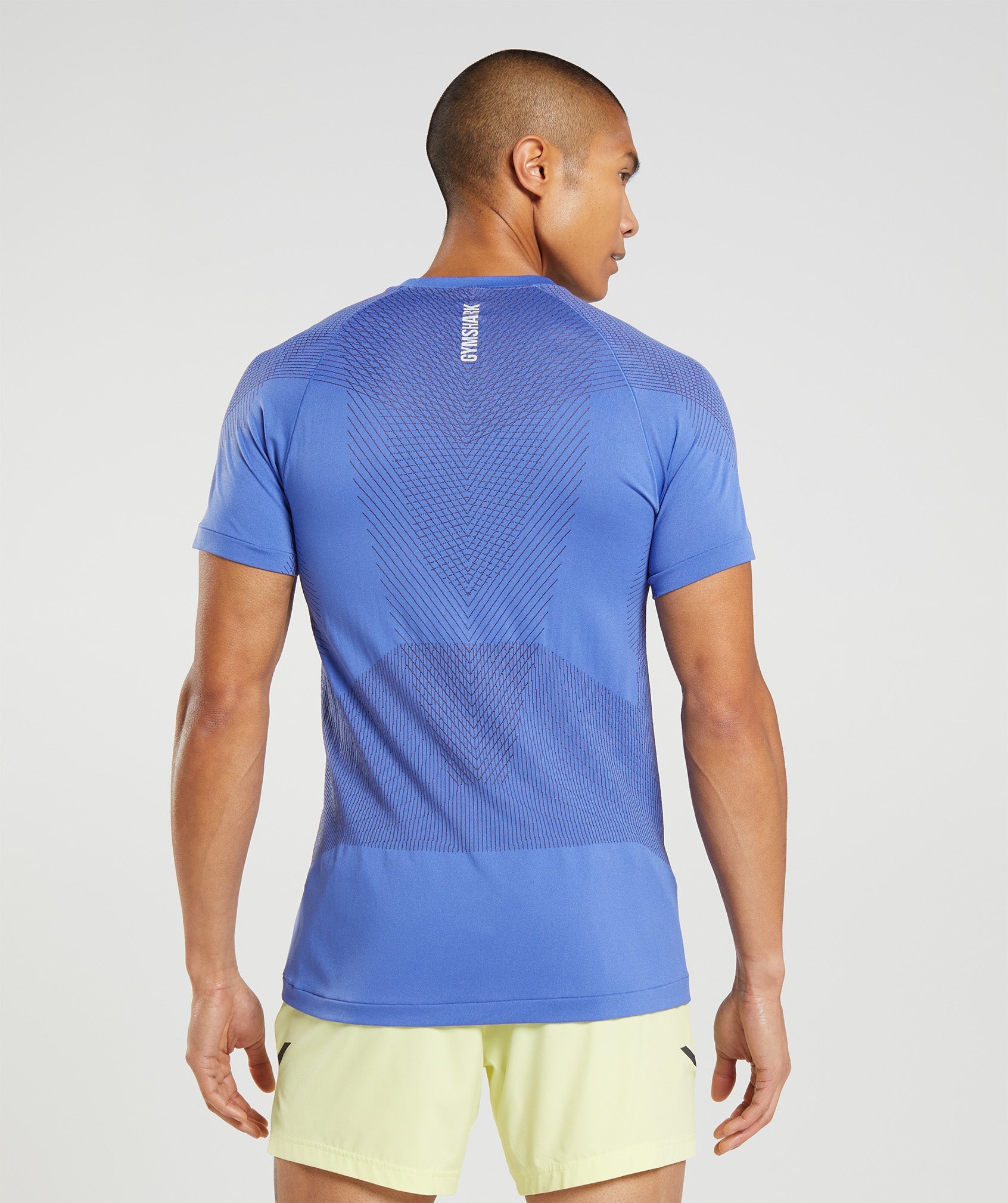 GYMSHARK Gymshark APEX SEAMLESS WORKOUT TEE - Court Blue & Onyx Grey Colorblock 