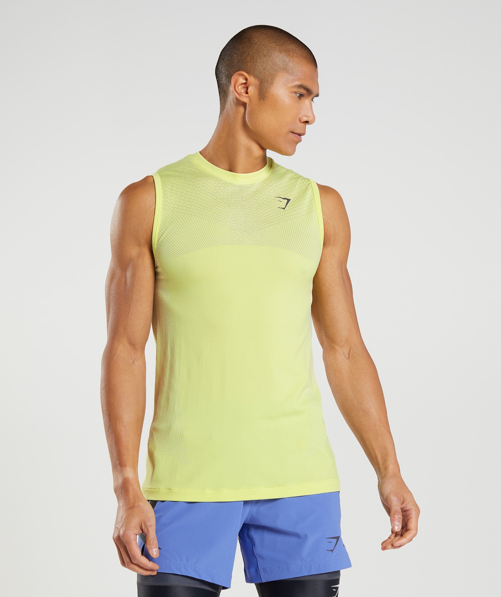 GYMSHARK Gymshark APEX Sleek Racerback | Ultra-Comfy Workout Top in White/Firefly Green