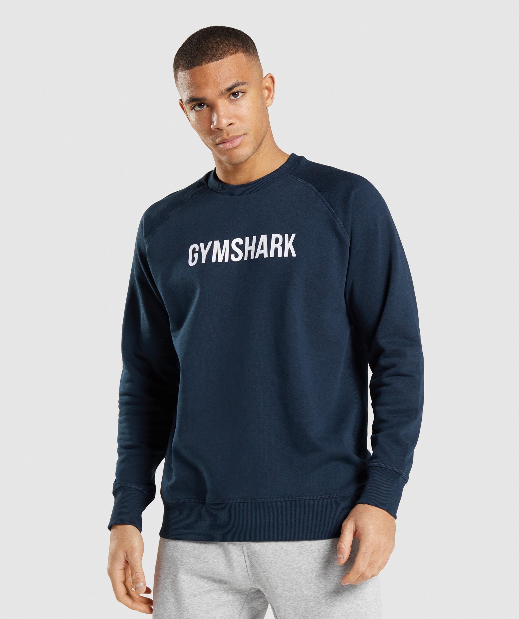 GYMSHARK Gymshark Apollo Crew Neck Sweatshirt - Navy Blue Training Apparel