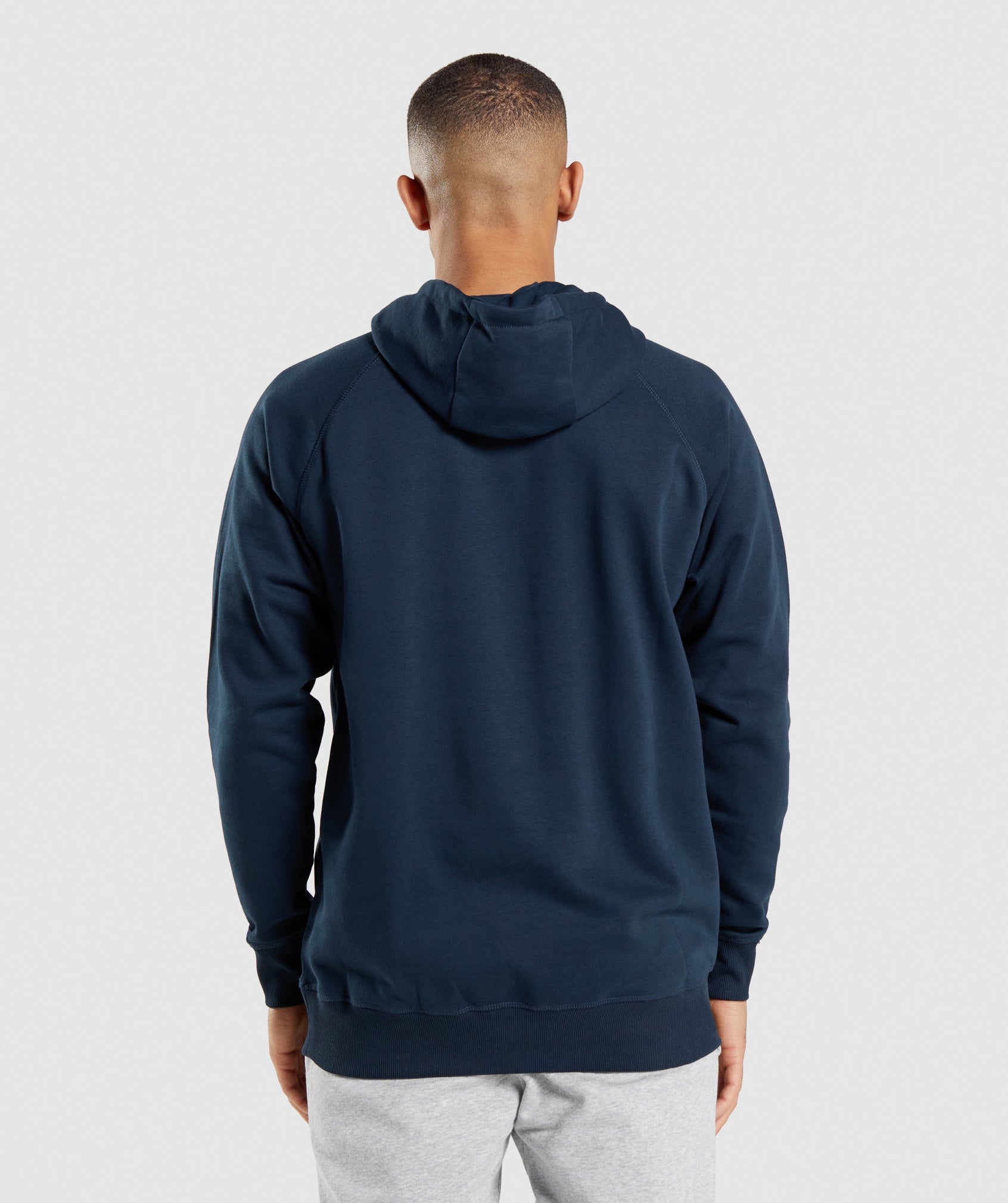 GYMSHARK Performance-Fit Apollo Hooded Sweatshirt - Classic Navy Blue for Gym & Streetwear 