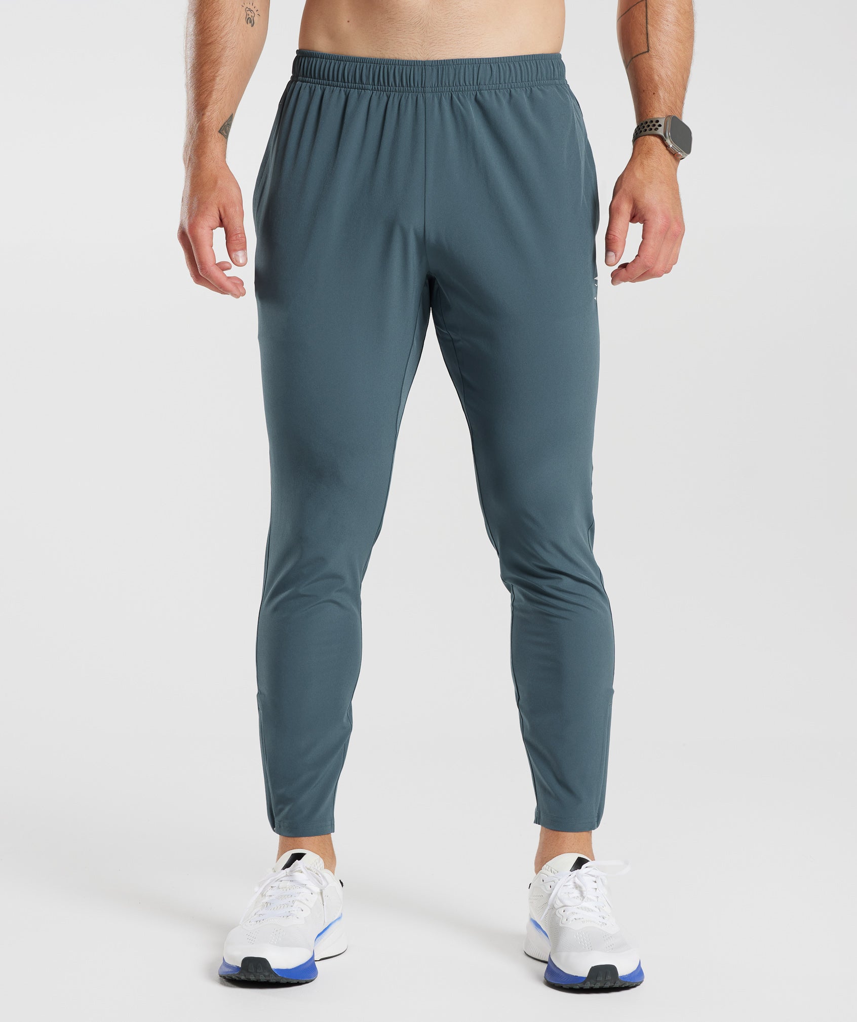 GYMSHARK Performance-Flex Joggers - Smokey Teal Tonal, Breathable Training Pants with Enhanced Mobility