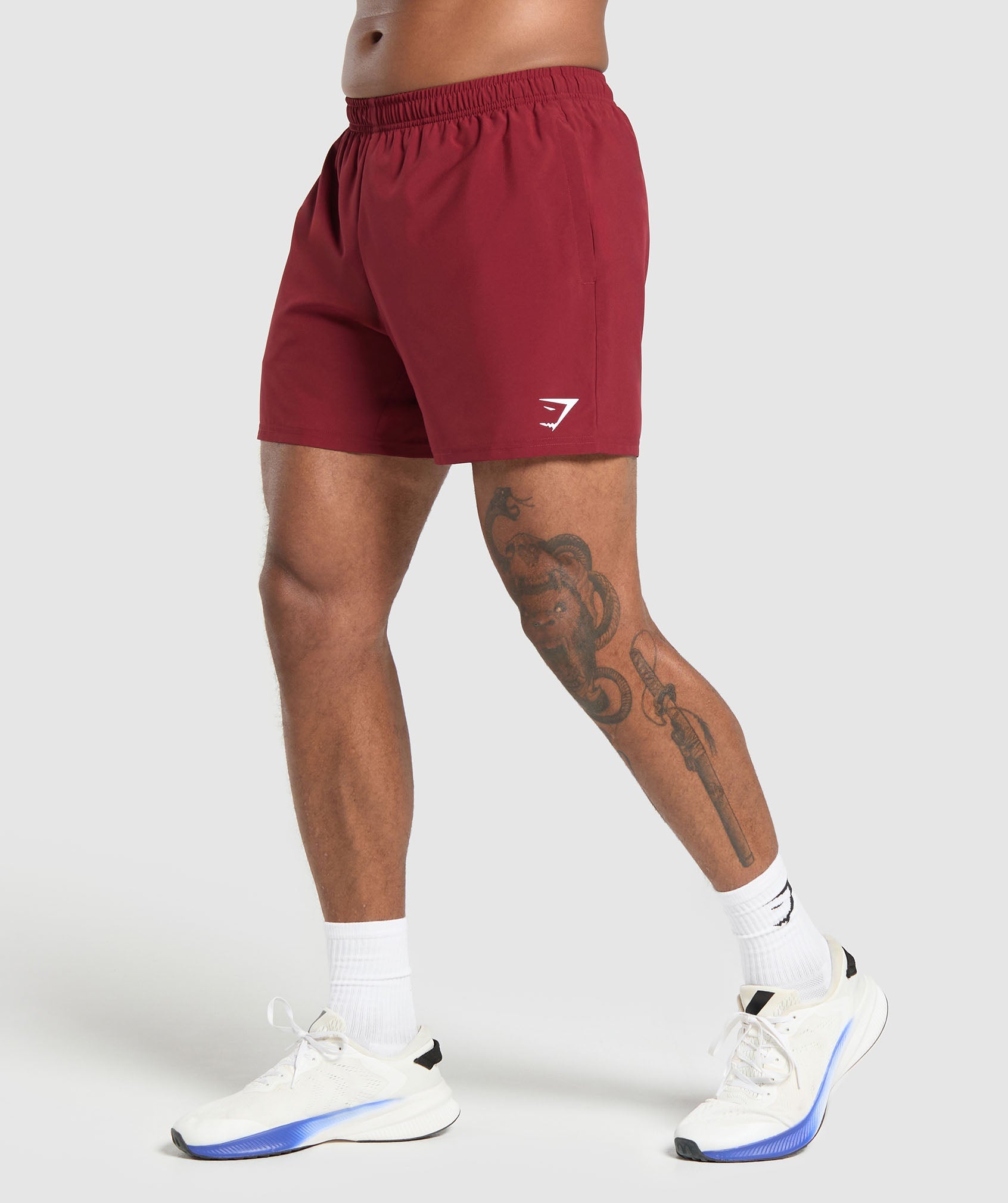GYMSHARK Arrival 5-Inch Workout Shorts - Bold Red Set 