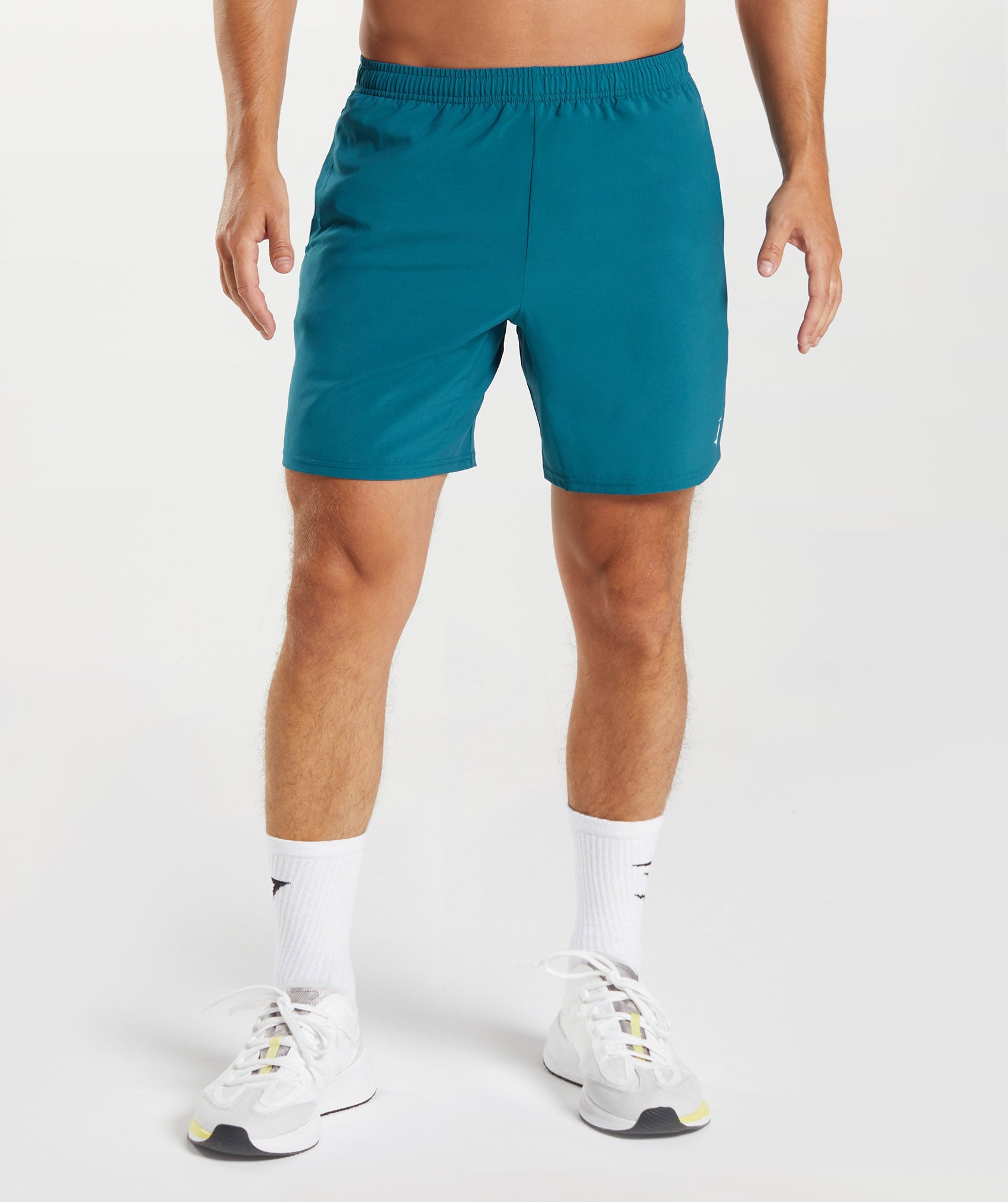 GYMSHARK Men's Quick-Dry Workout Shorts 7" Athletic Fit - Ocean Blue
