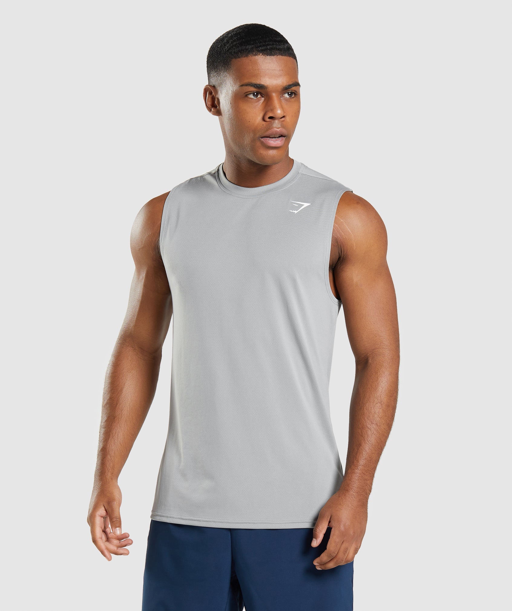GYMSHARK Gymshark Arrival Sleeveless Tank - Lightweight Performance Top in Hazy Smoke