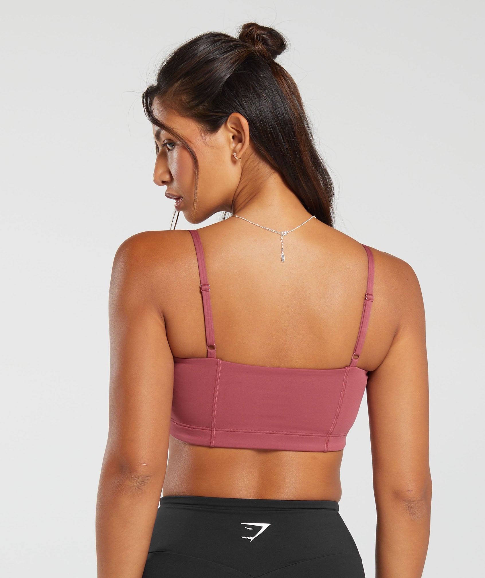 GYMSHARK Gymshark Seamless Bandeau Workout Bra - Berry Tint, Comfort Fit for Yoga & High-Intensity Training 