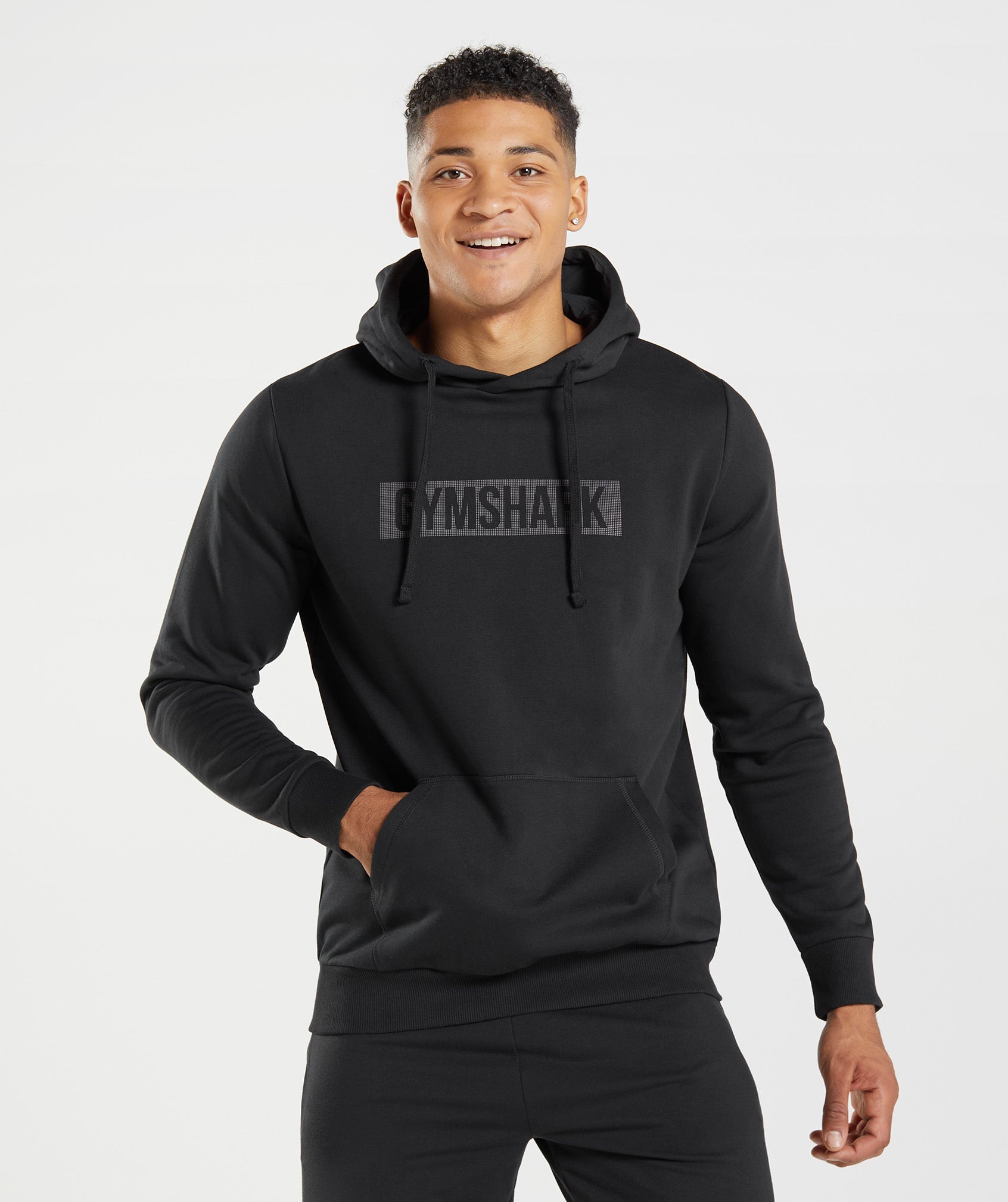 GYMSHARK Block Training Hoodie for Men - Sleek Black Athletic Pullover