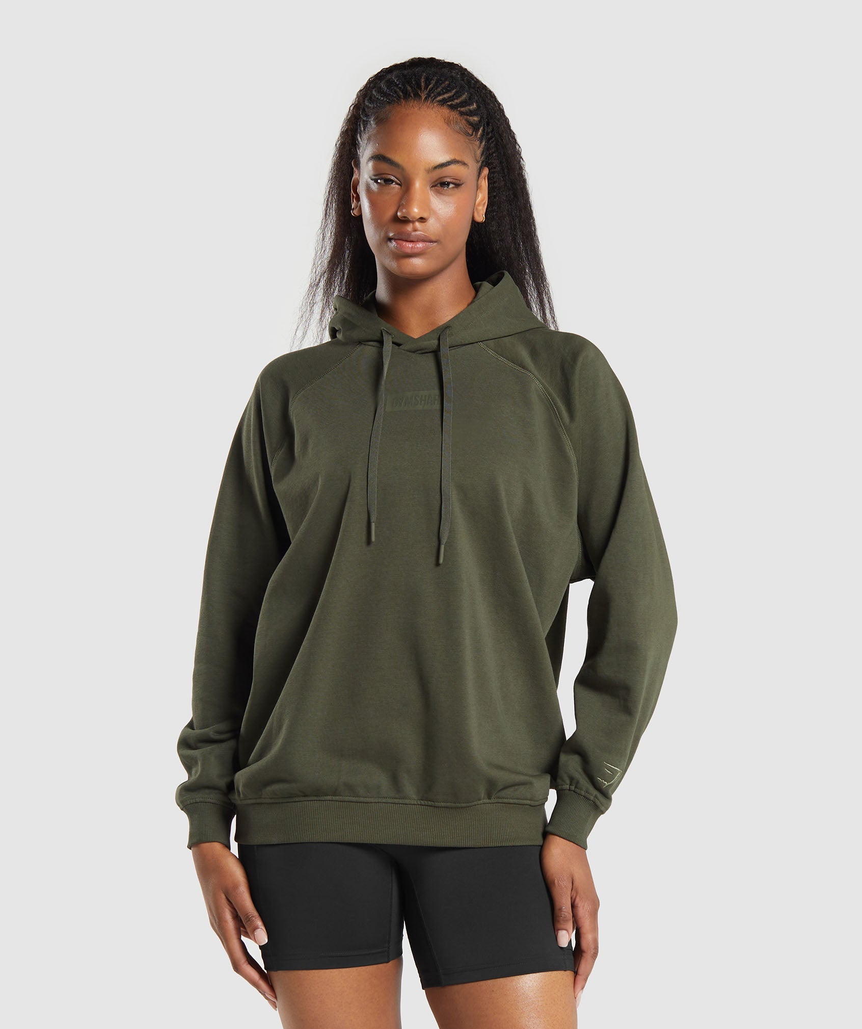 GYMSHARK Block Relaxed Fit Hoodie | Seasonal Winter Olive Comfort