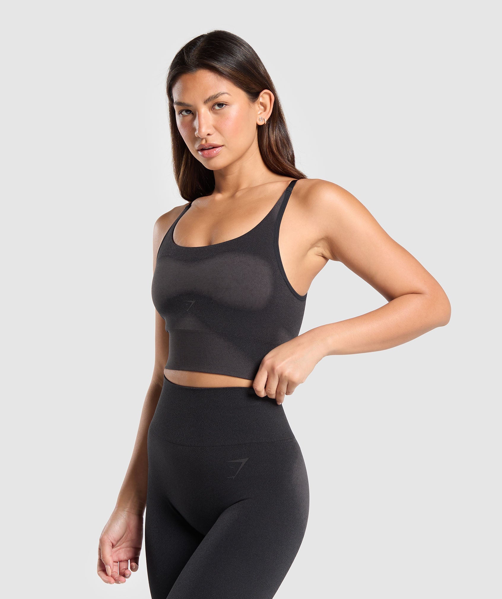 GYMSHARK Gymshark Soft Touch Seamless Camisole - Onyx Black/Graphite Heather 