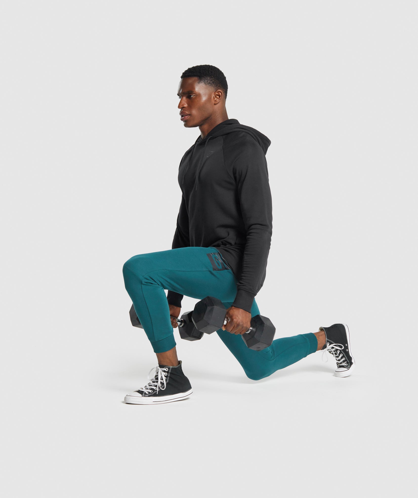 GYMSHARK GYMSHARK Premium Heavyweight Pullover Hoodie in Jet Black 