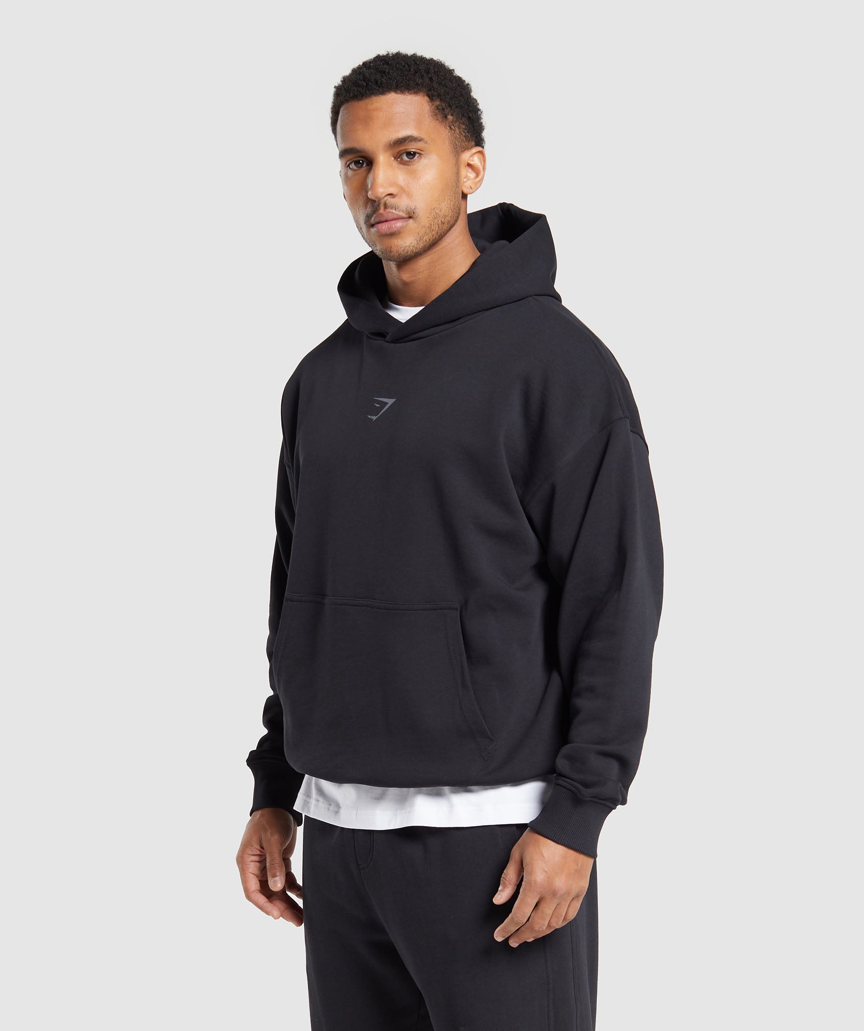 GYMSHARK Gymshark Premium British-Made Hooded Sweatshirt - Jet Black Comfort Fit Streetwear Essential