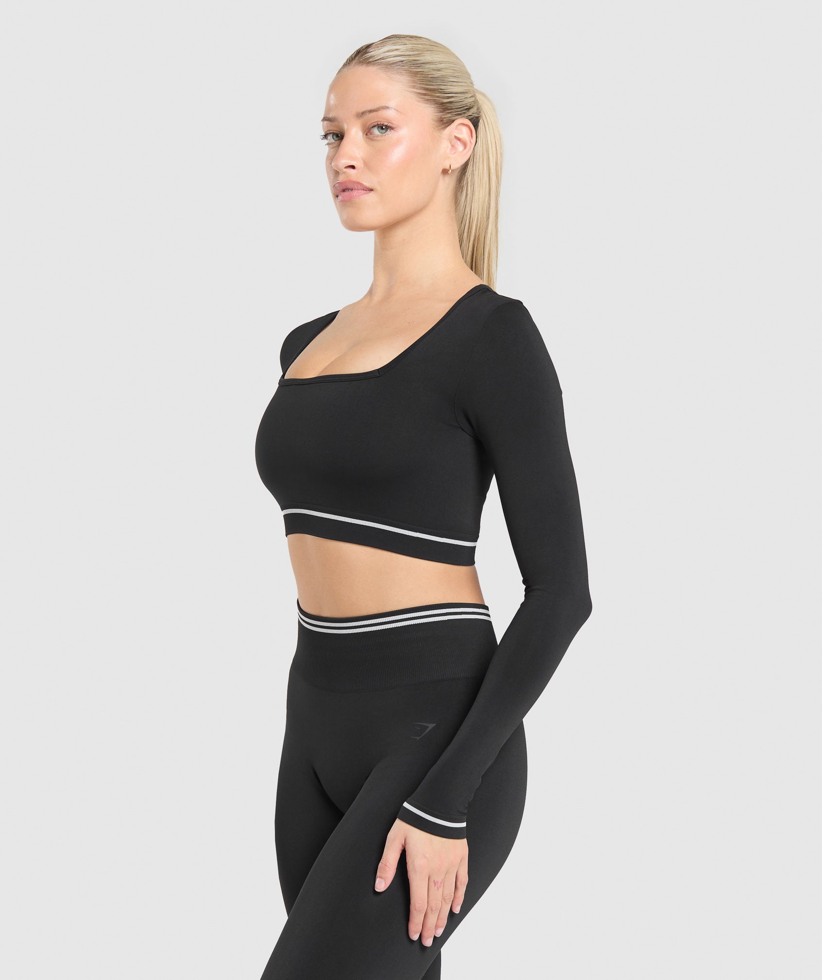 GYMSHARK Gymshark Sleek Contrast Seamless Workout Tank - Jet Black 