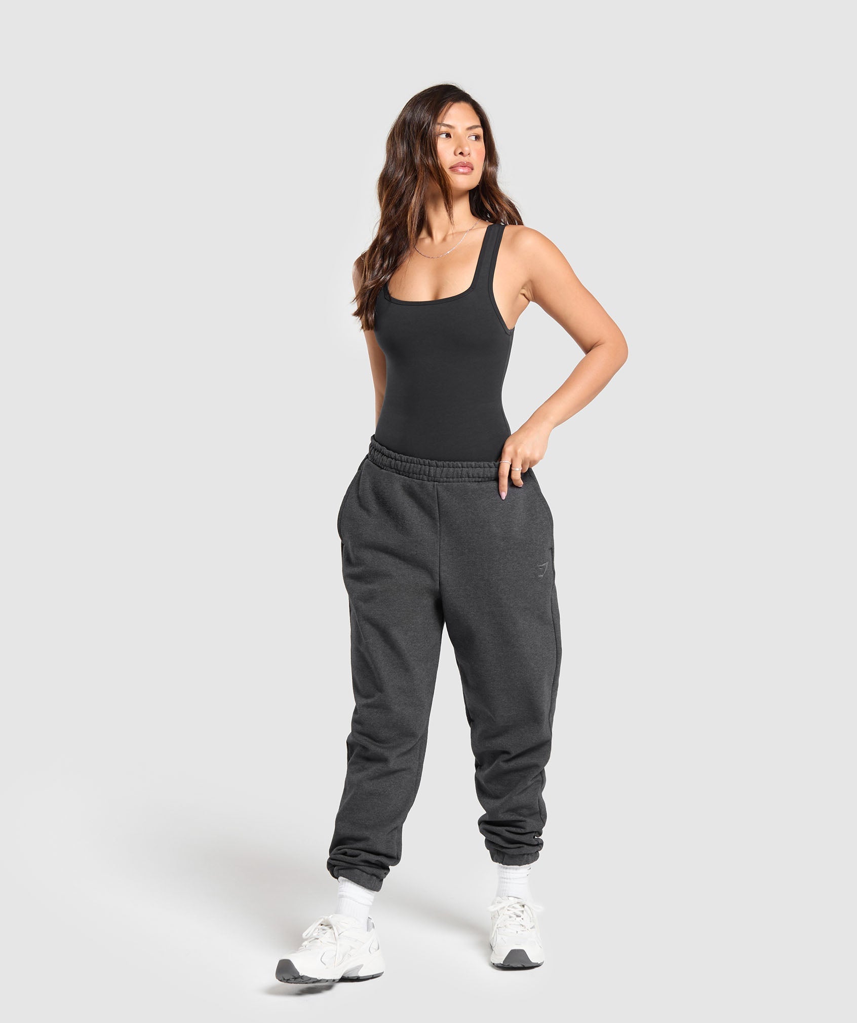 GYMSHARK Gymshark Jet Black Ultra-Soft Cotton Full-Body Suit | Seamless Fit & Breathable Design