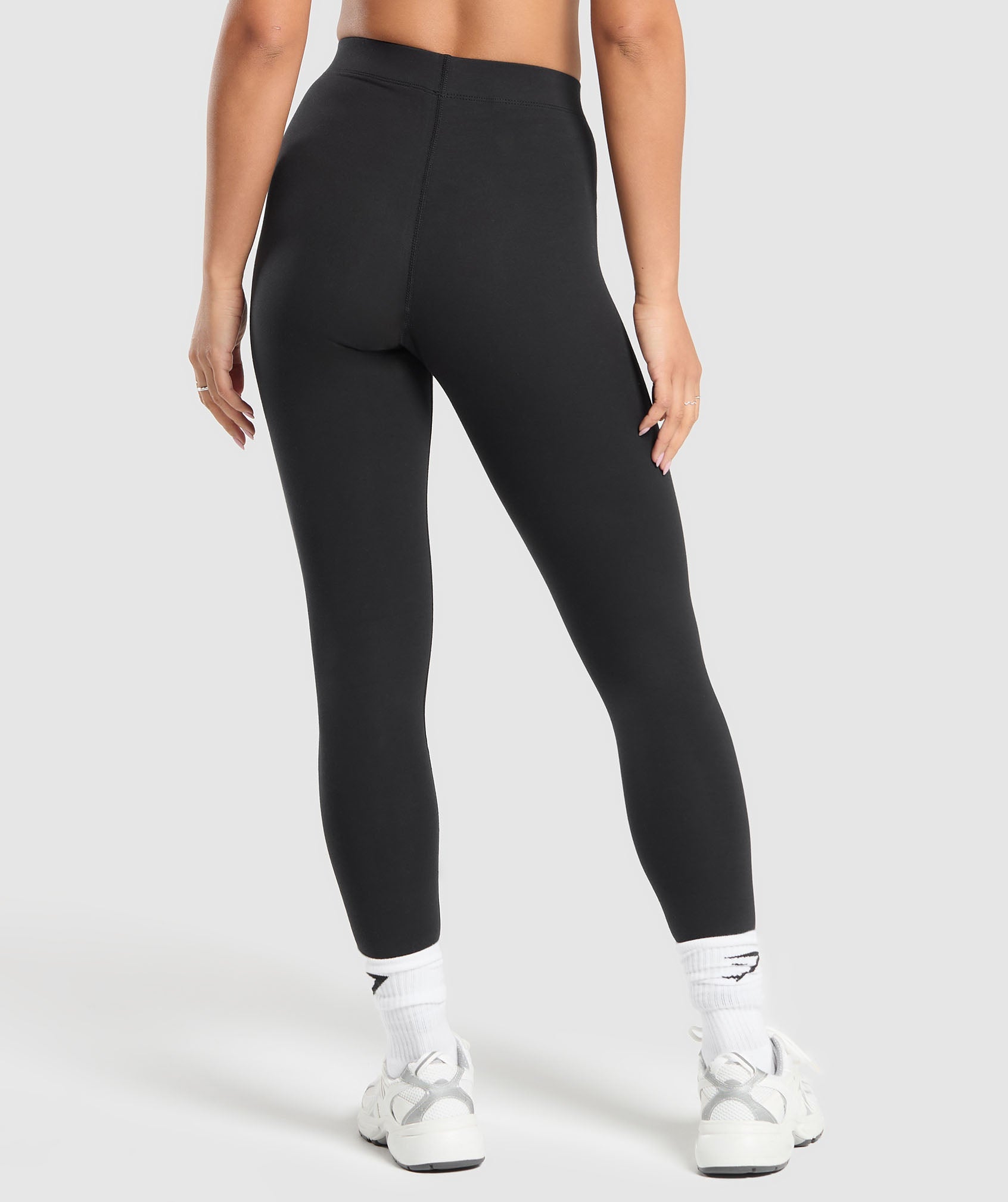 GYMSHARK Women's Ultra-Soft High-Waisted Cotton Yoga Leggings - Classic Black 