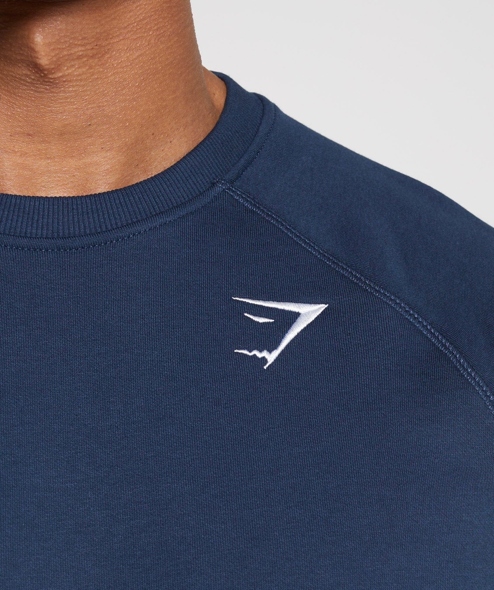 GYMSHARK Embroidered Logo Crewneck Sweatshirt - Classic Navy Blue 