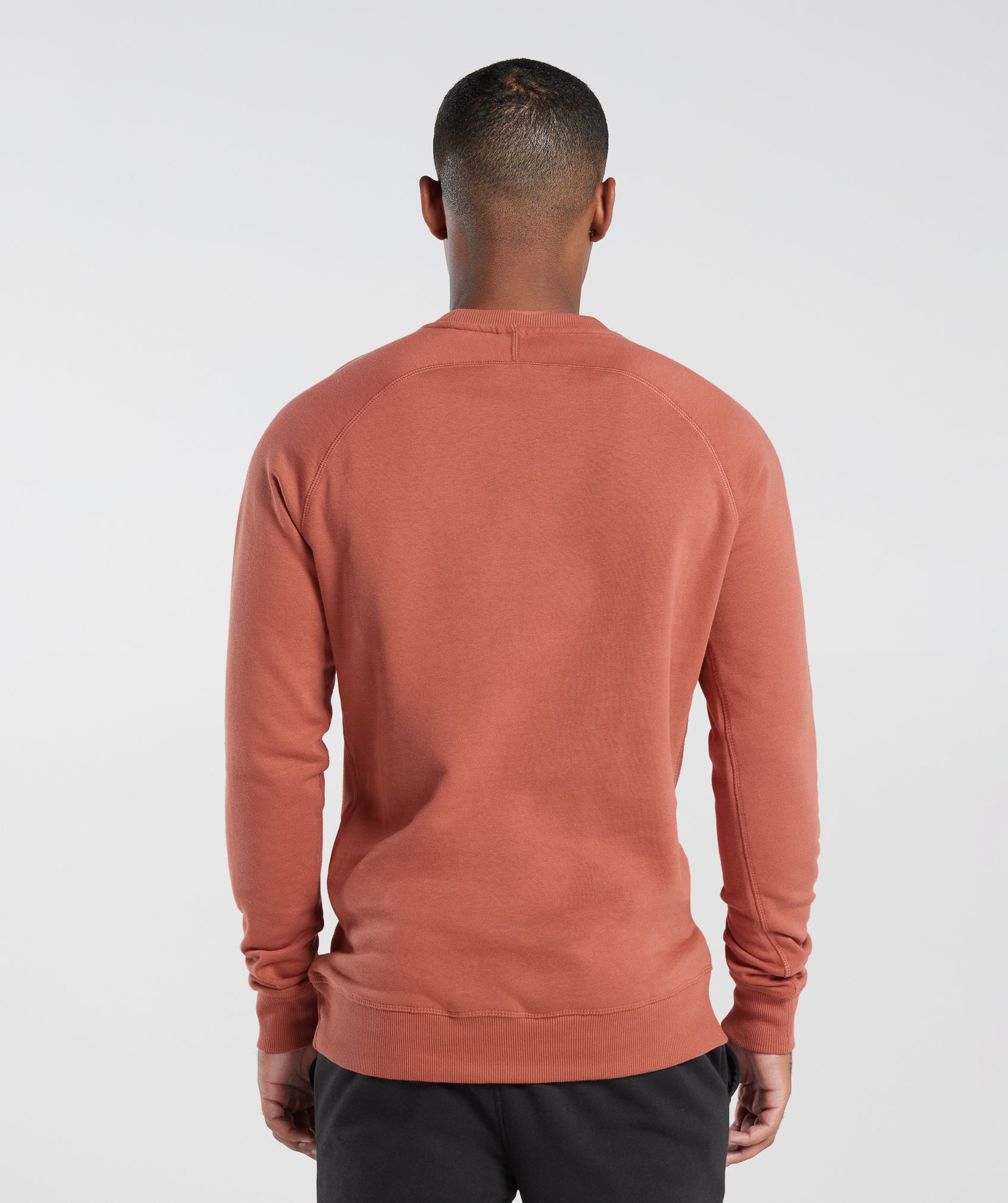 GYMSHARK Crest Fleece Pullover - Bold Persimmon Red Hue