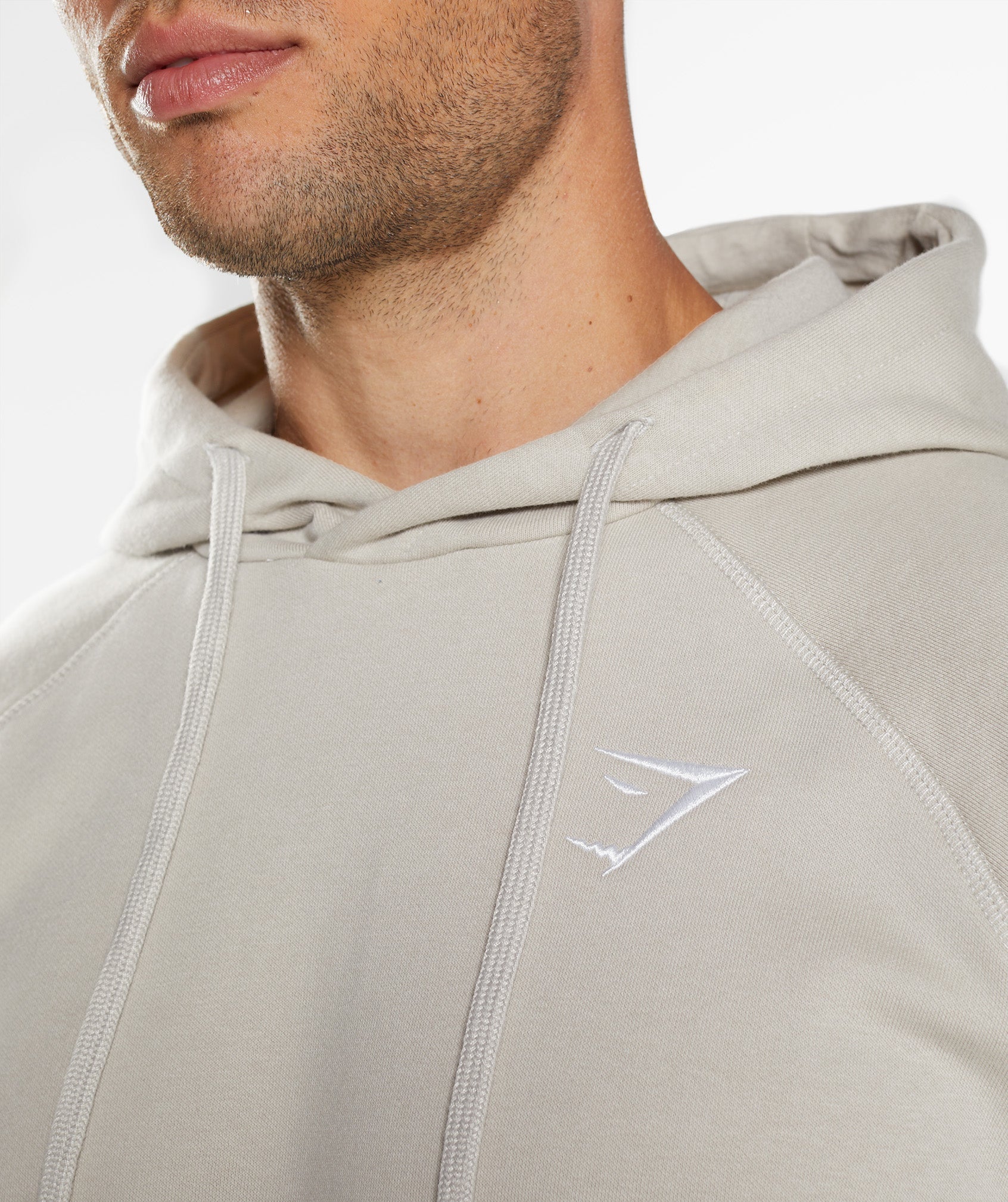 GYMSHARK Premium Soft-Touch Hooded Sweatshirt - Stone Grey 