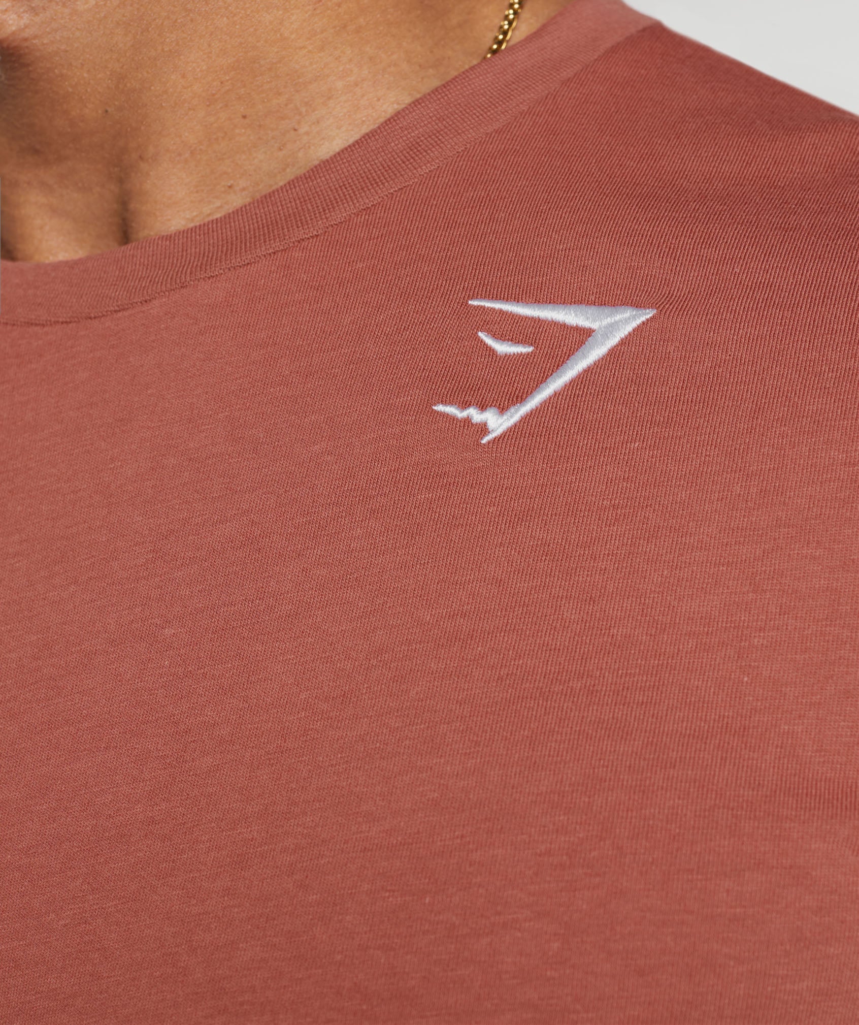 GYMSHARK Performance Long Sleeve Crewneck - Vibrant Persimmon Red Athletic Tee 